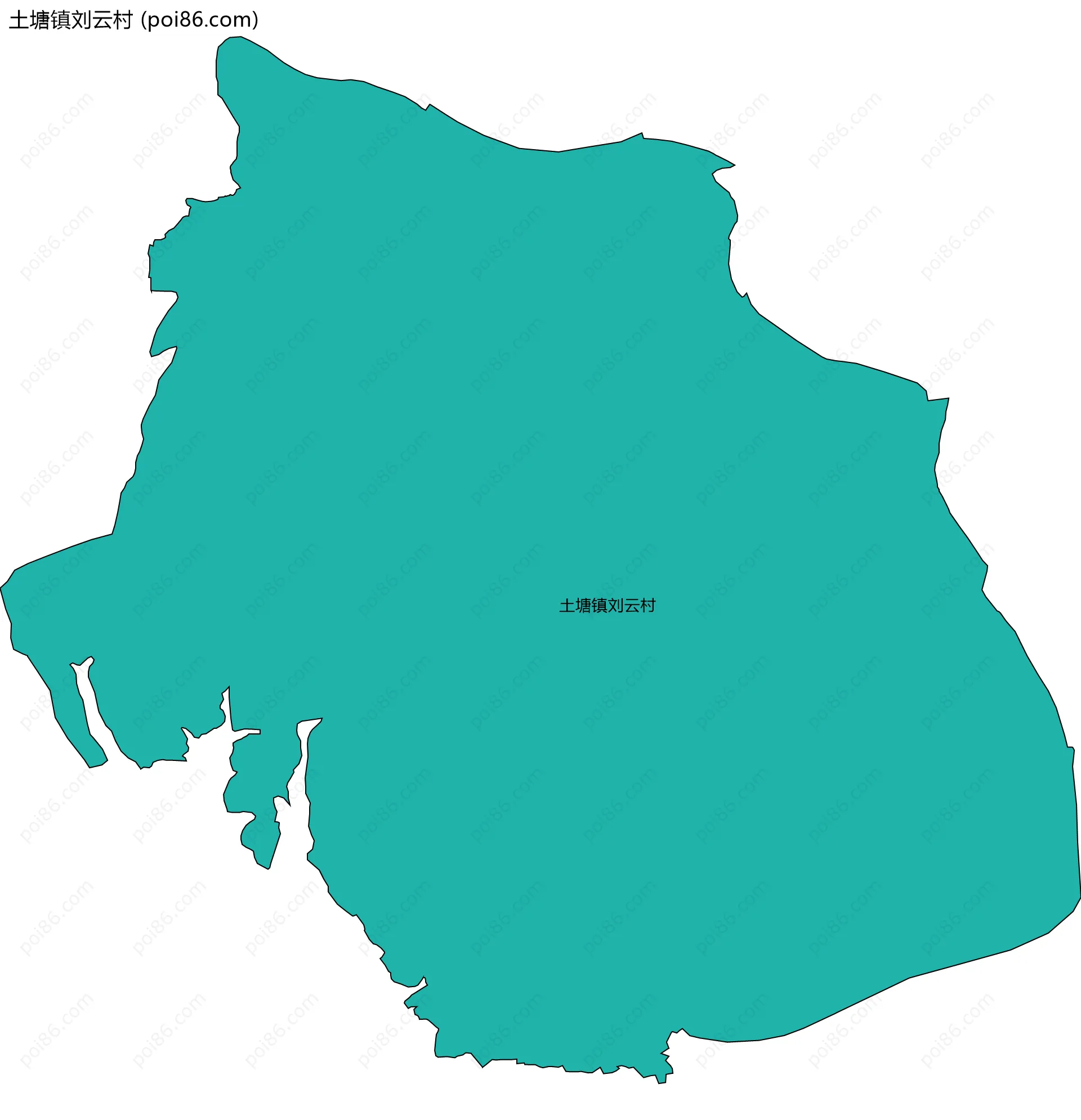 土塘镇刘云村边界地图