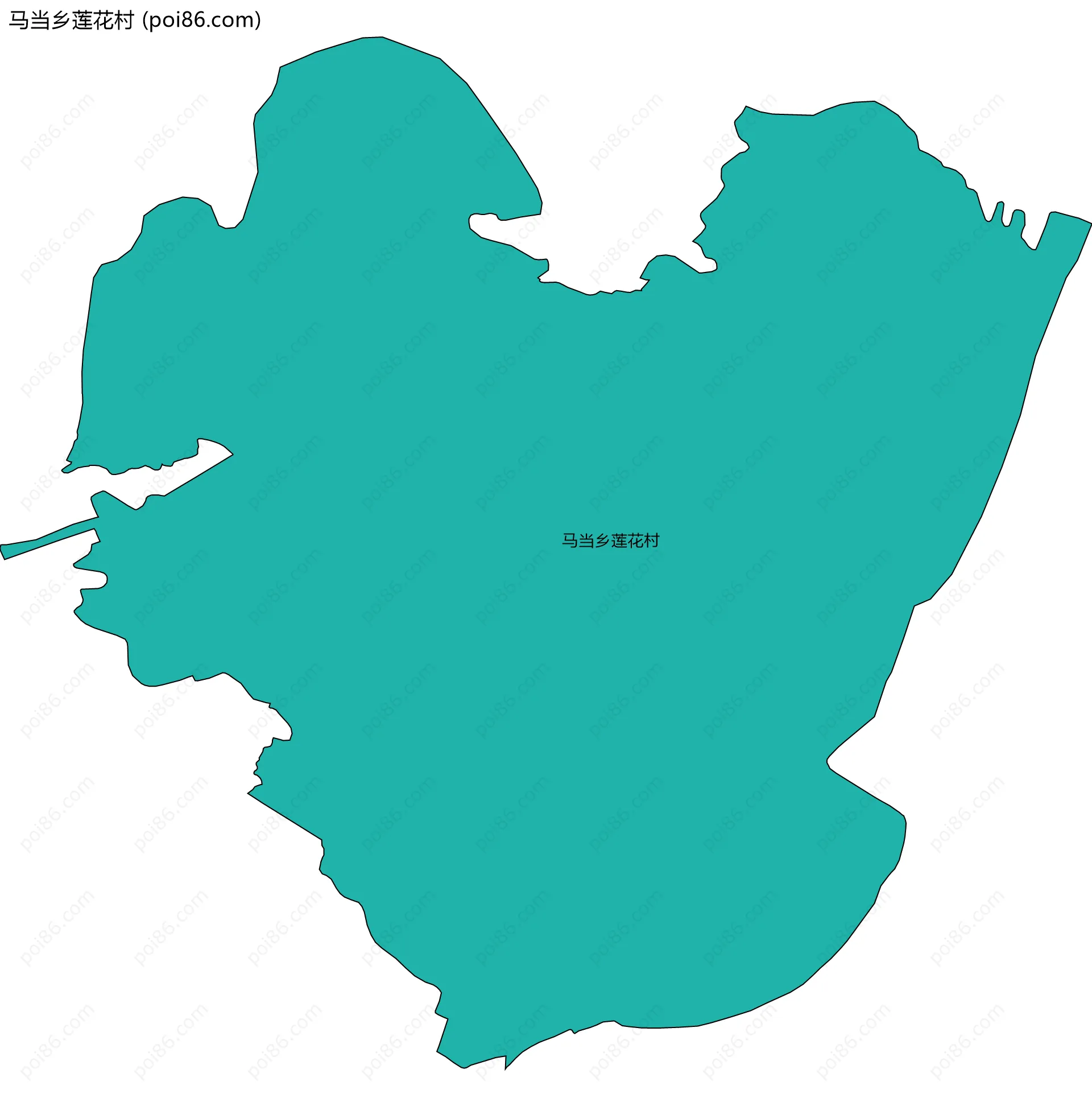 马当乡莲花村边界地图