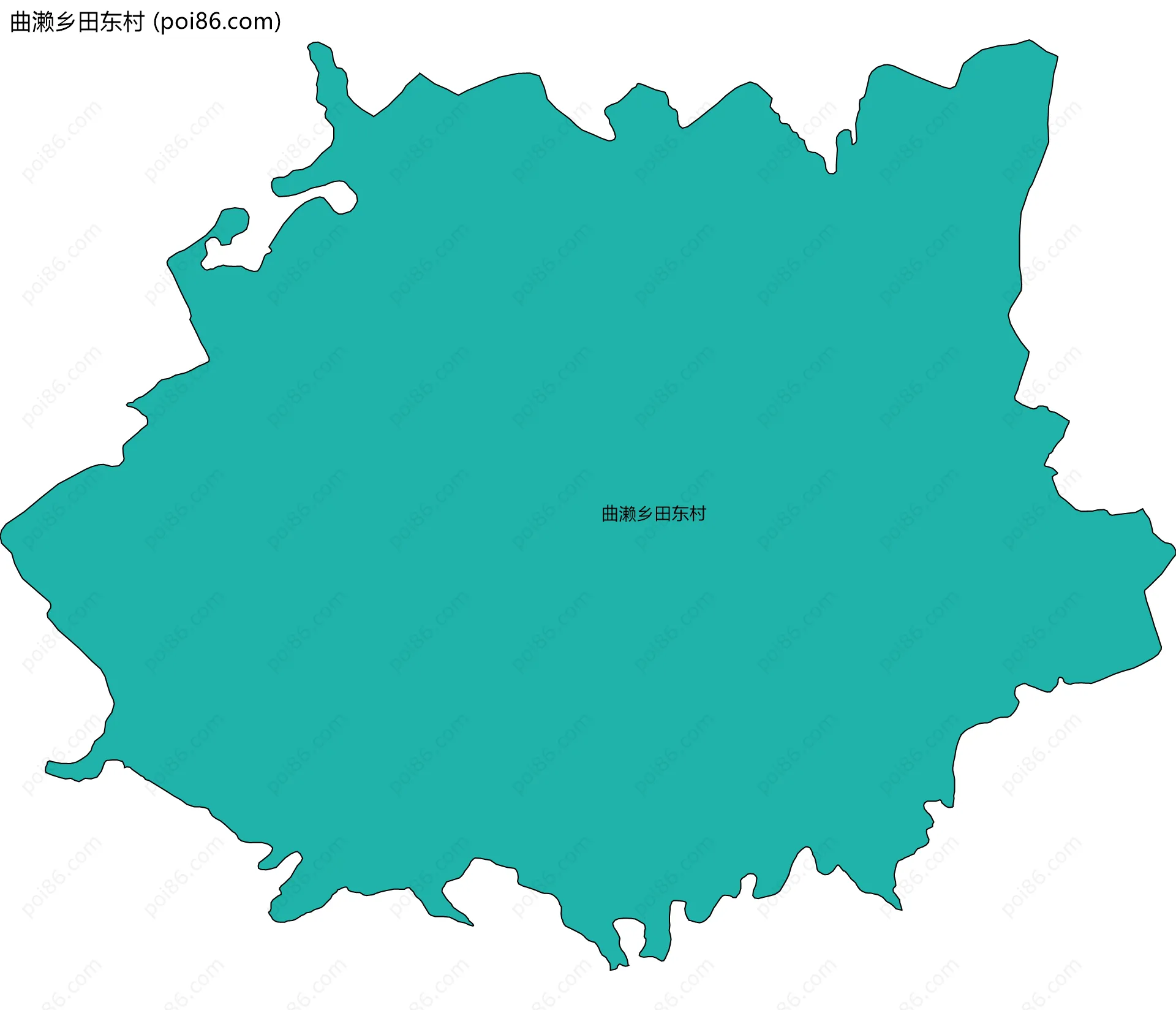 曲濑乡田东村边界地图