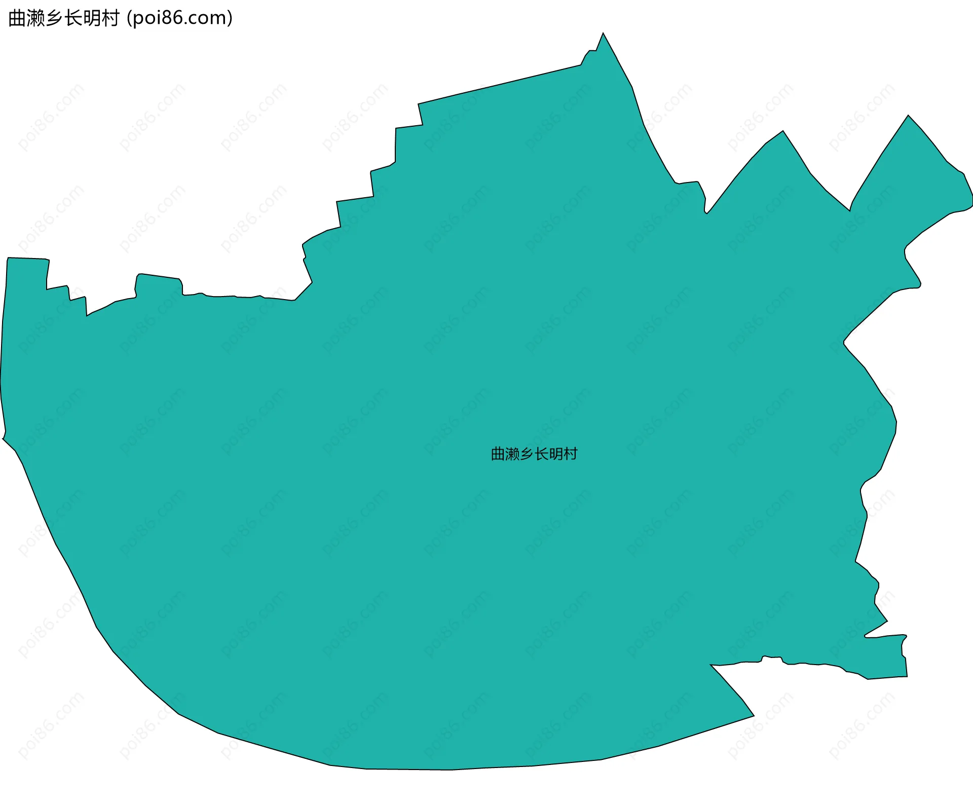 曲濑乡长明村边界地图