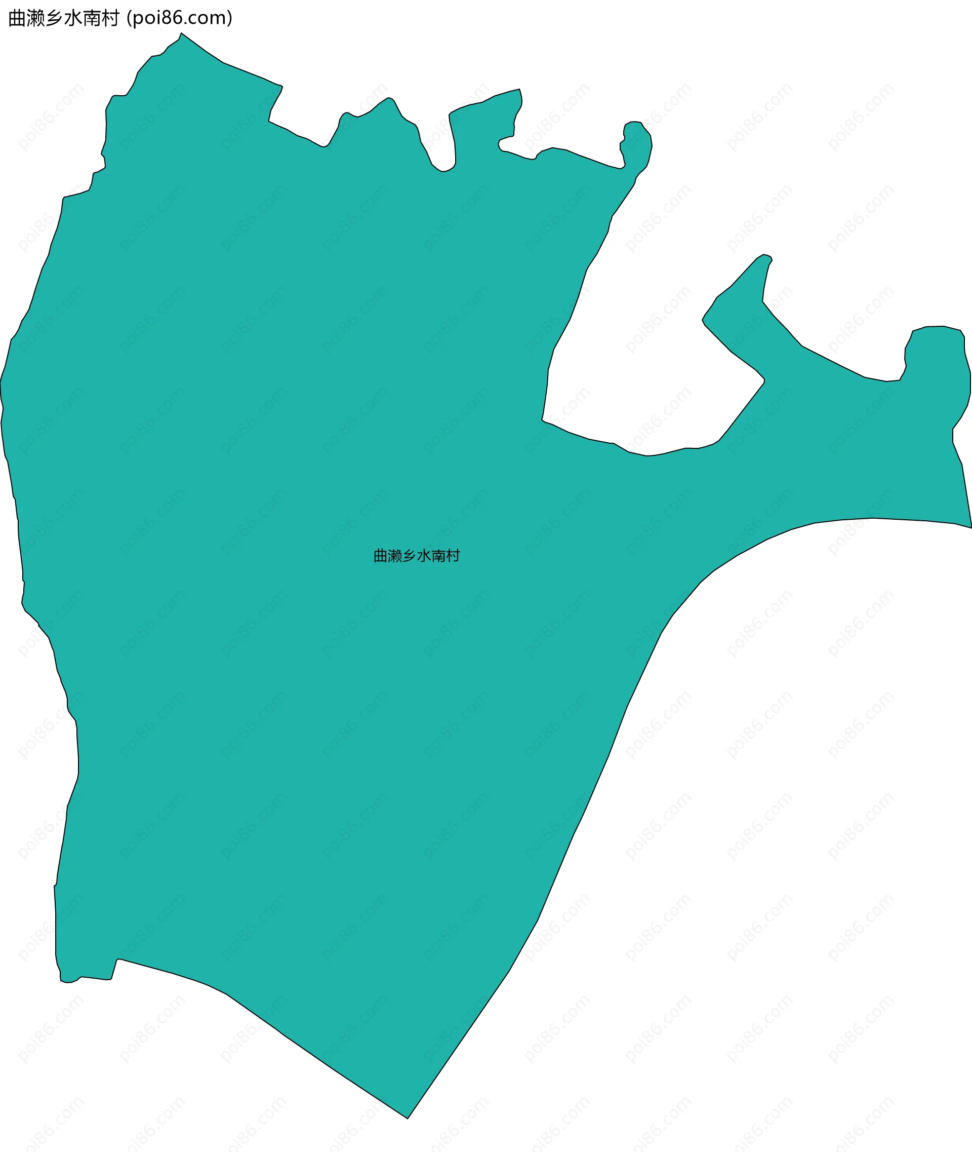 曲濑乡水南村边界地图