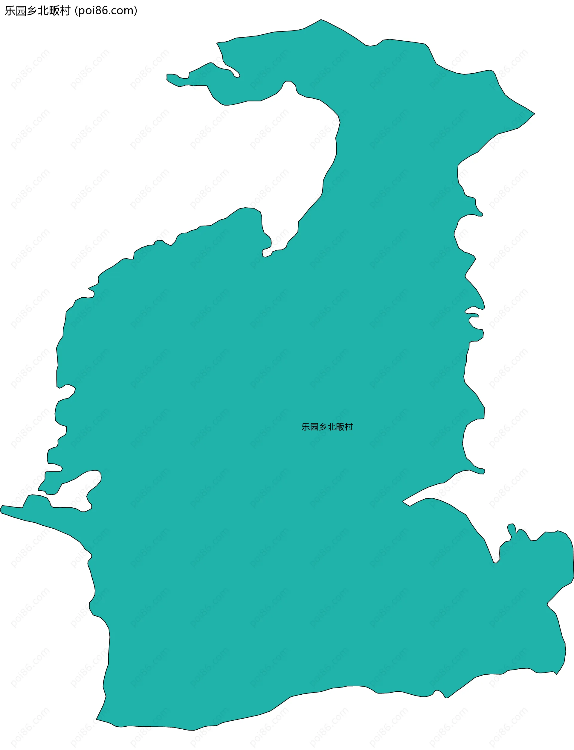 乐园乡北畈村边界地图