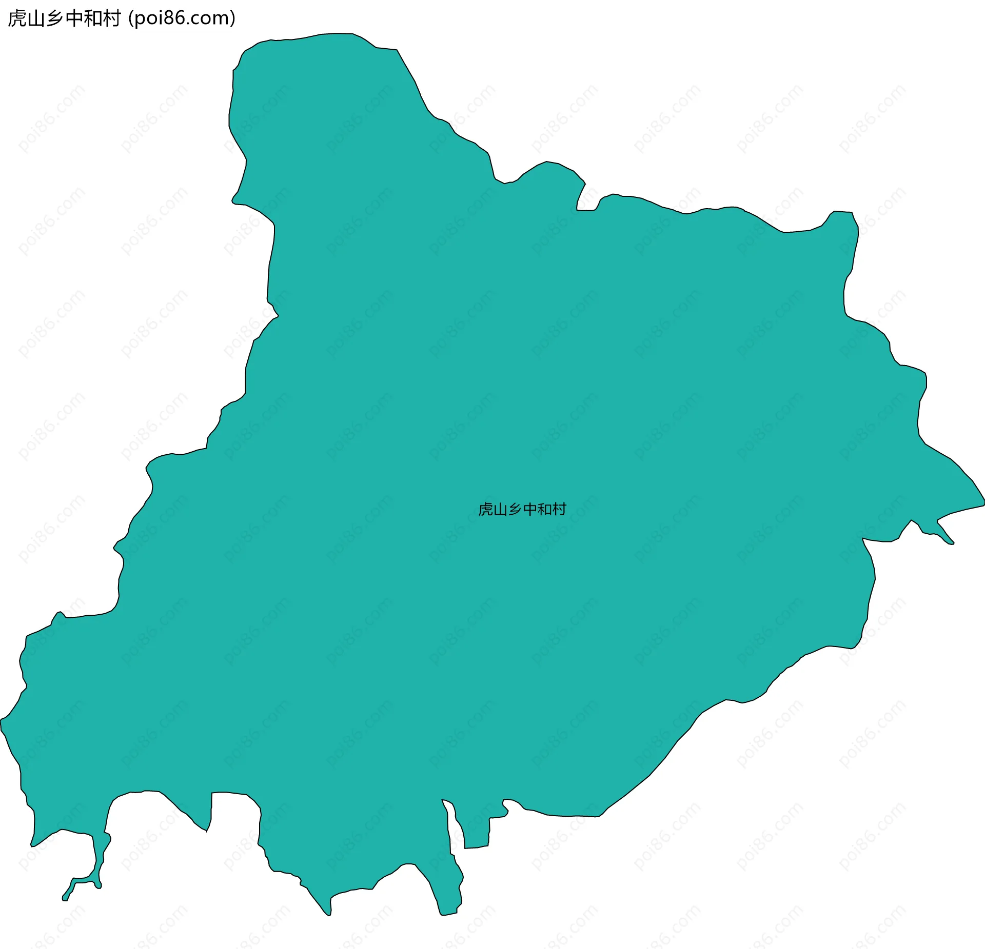 虎山乡中和村边界地图