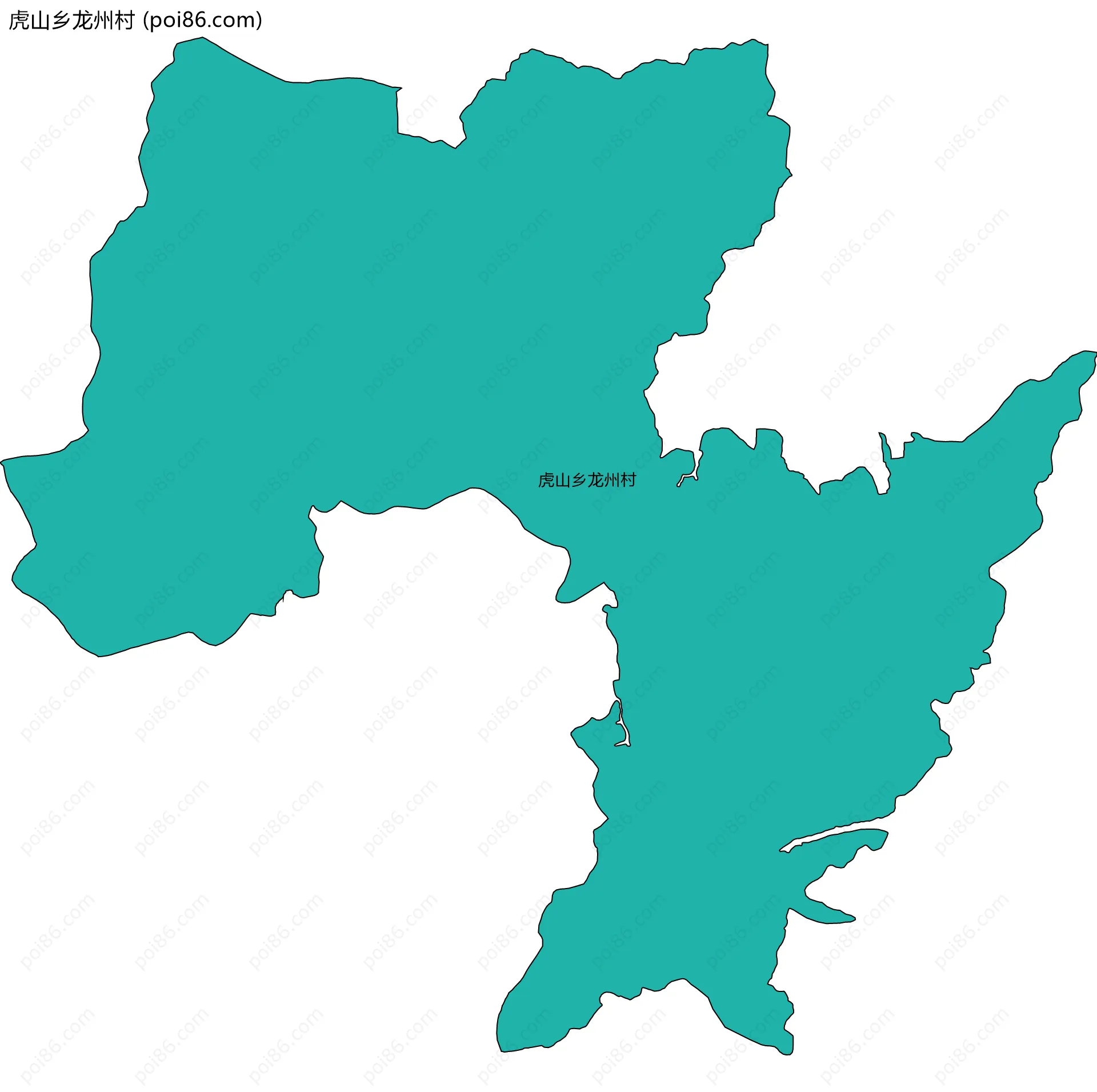 虎山乡龙州村边界地图