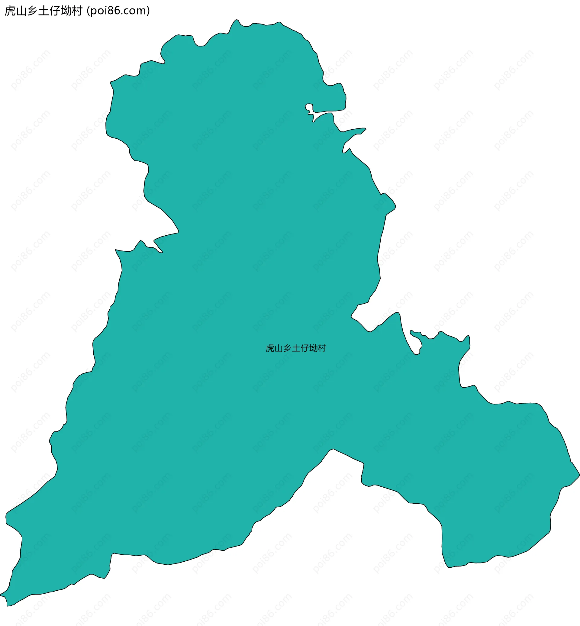 虎山乡土仔坳村边界地图