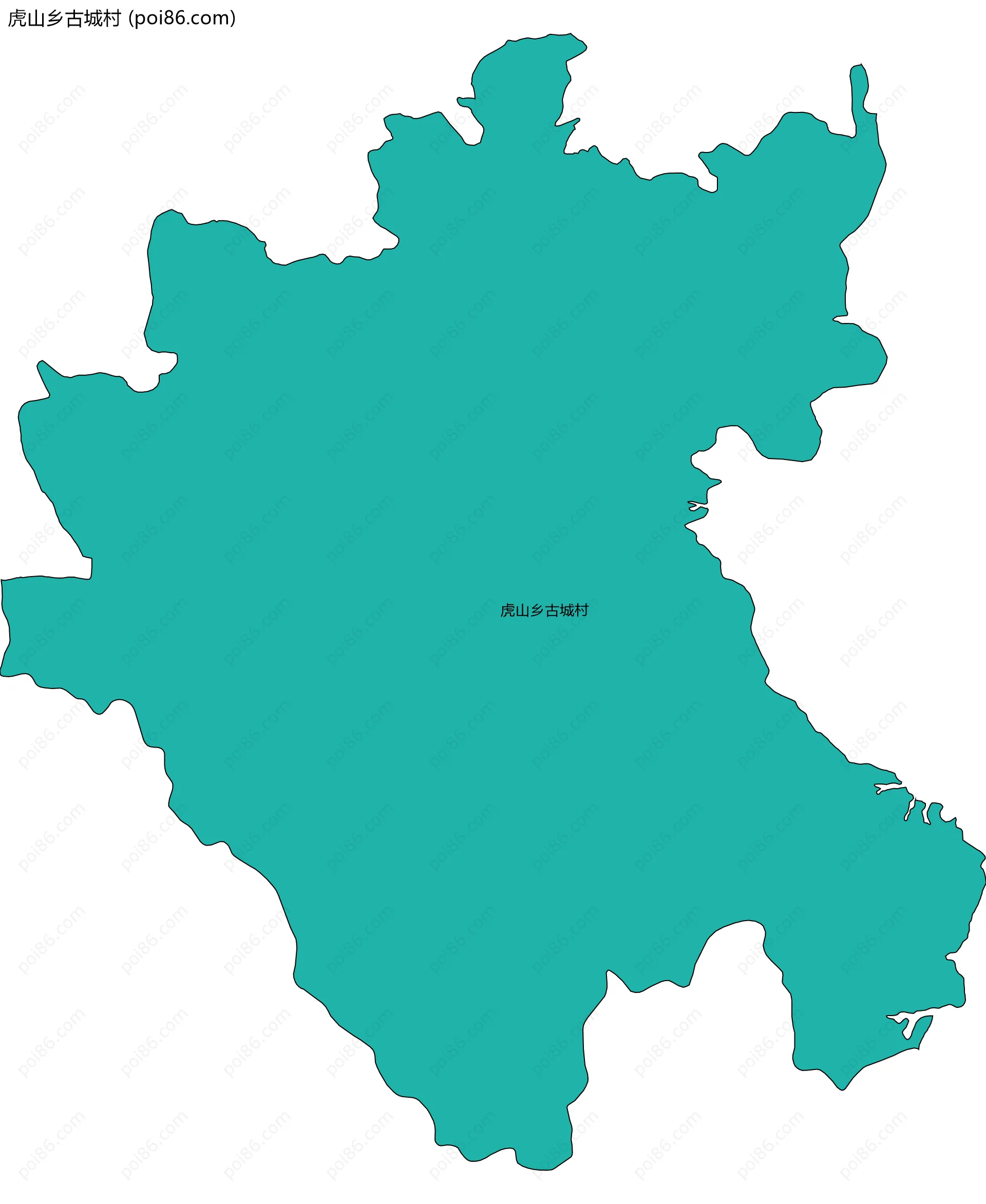 虎山乡古城村边界地图