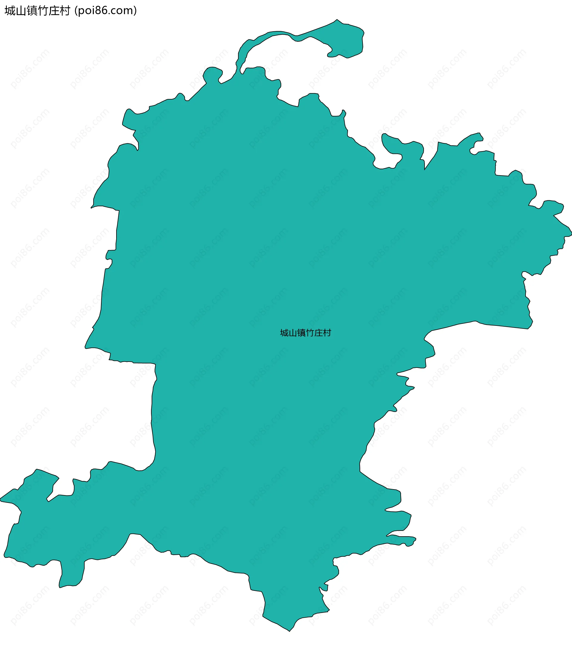 城山镇竹庄村边界地图