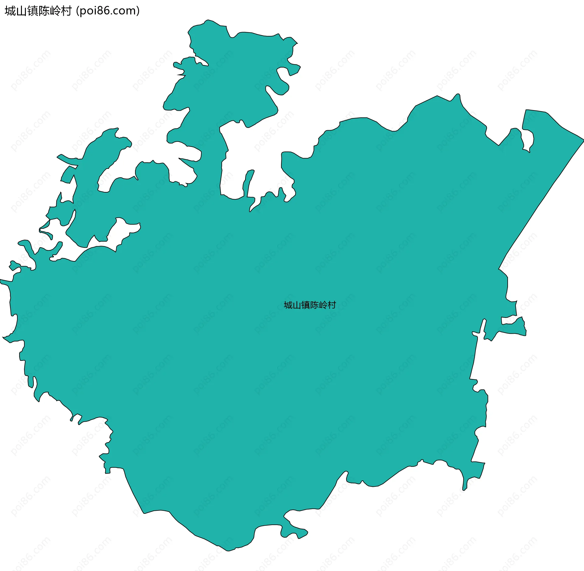 城山镇陈岭村边界地图