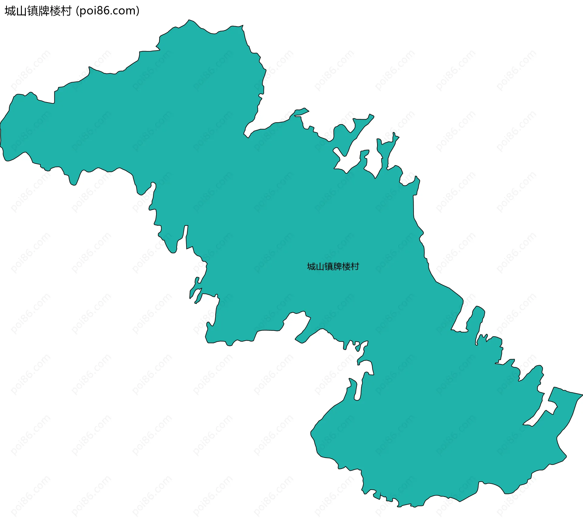 城山镇牌楼村边界地图