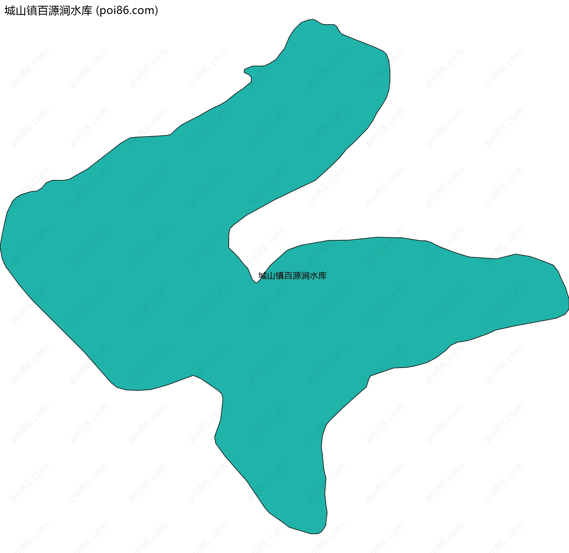 城山镇百源涧水库边界地图
