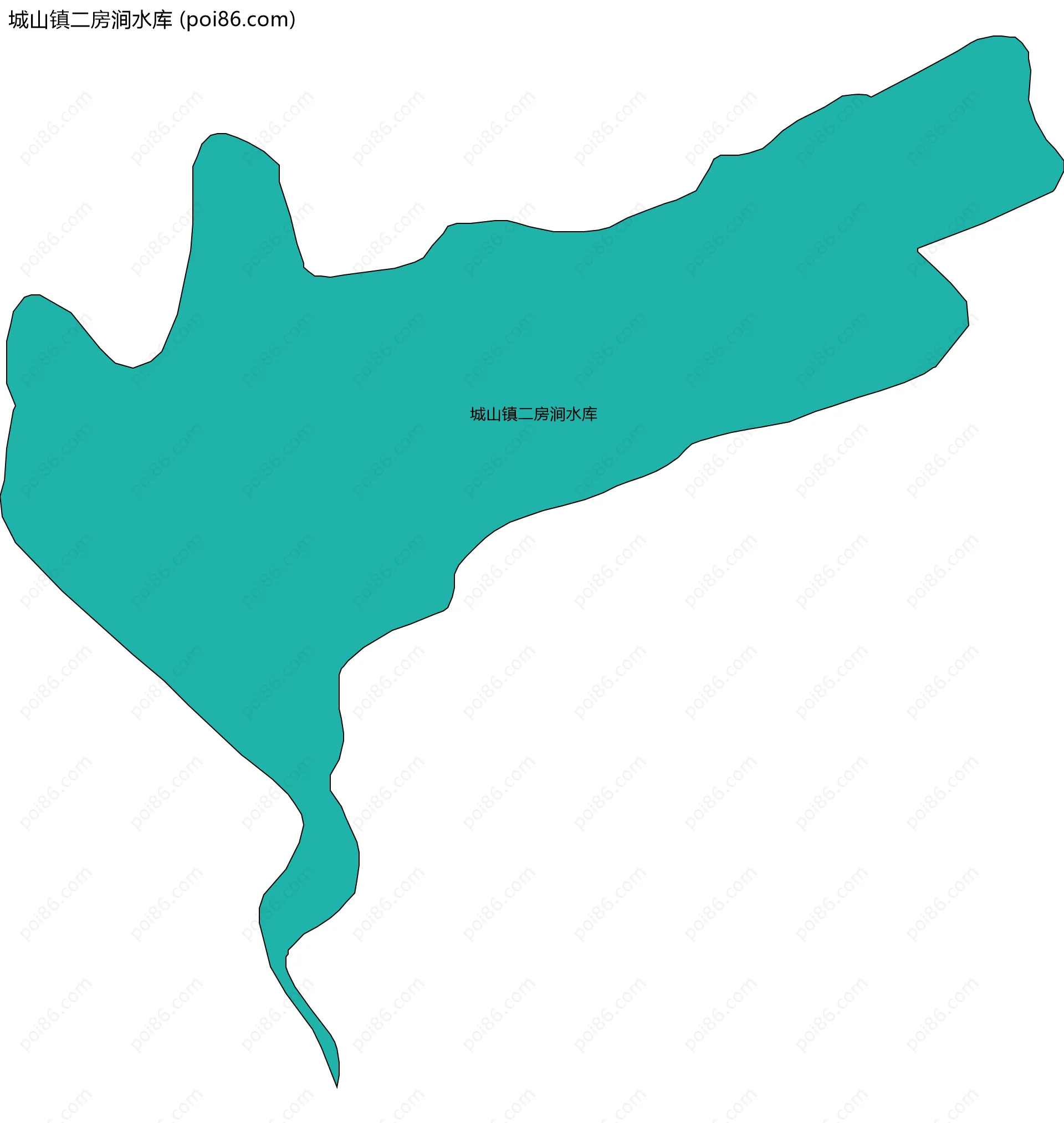 城山镇二房涧水库边界地图