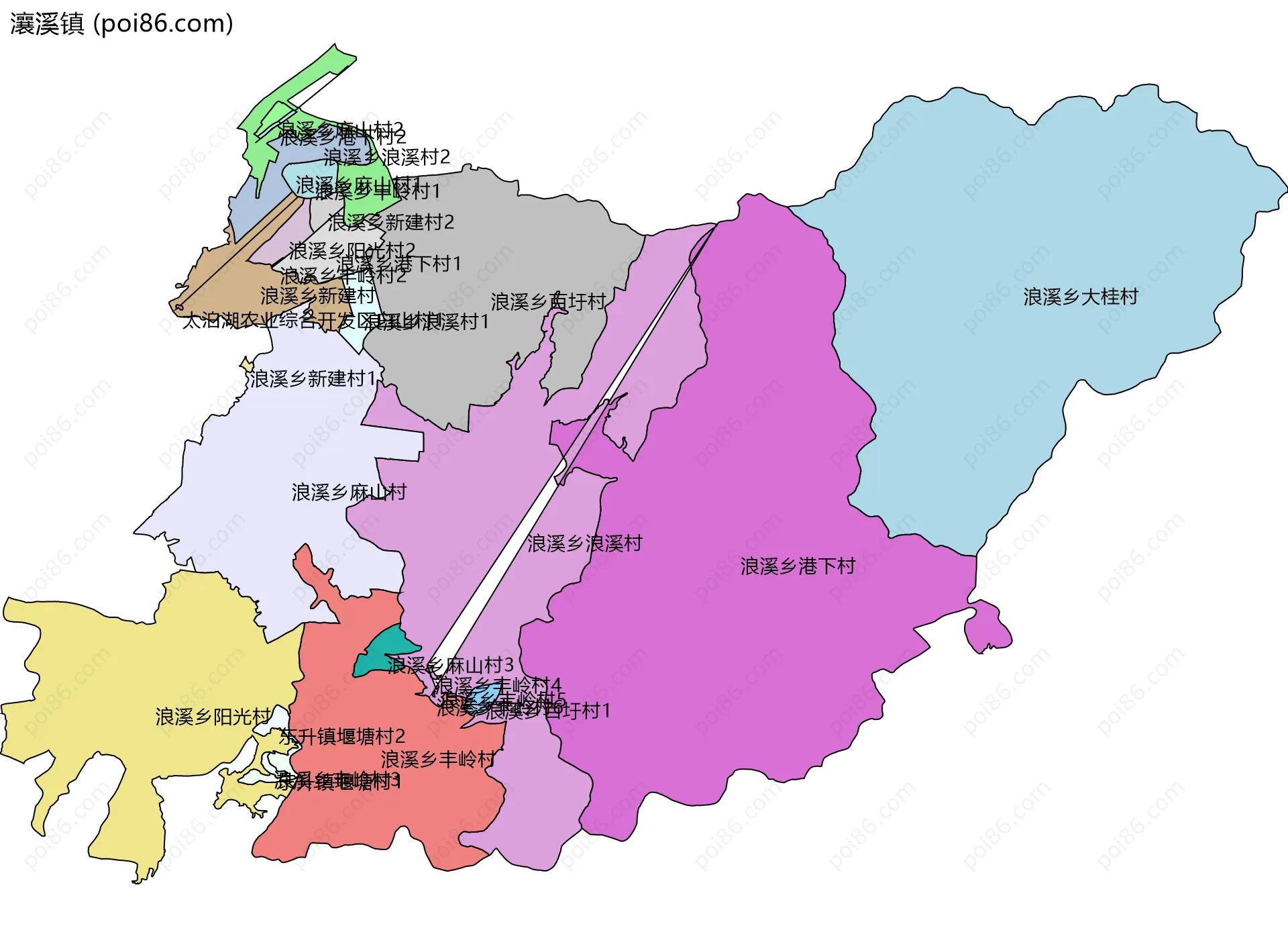 瀼溪镇边界地图(五级行政区划)