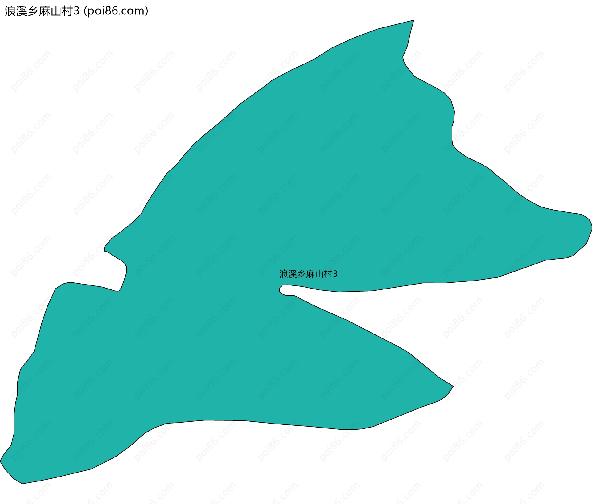 浪溪乡麻山村3边界地图