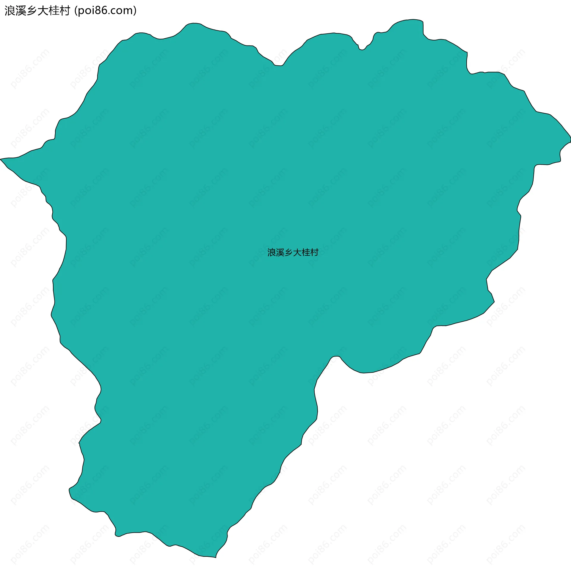浪溪乡大桂村边界地图