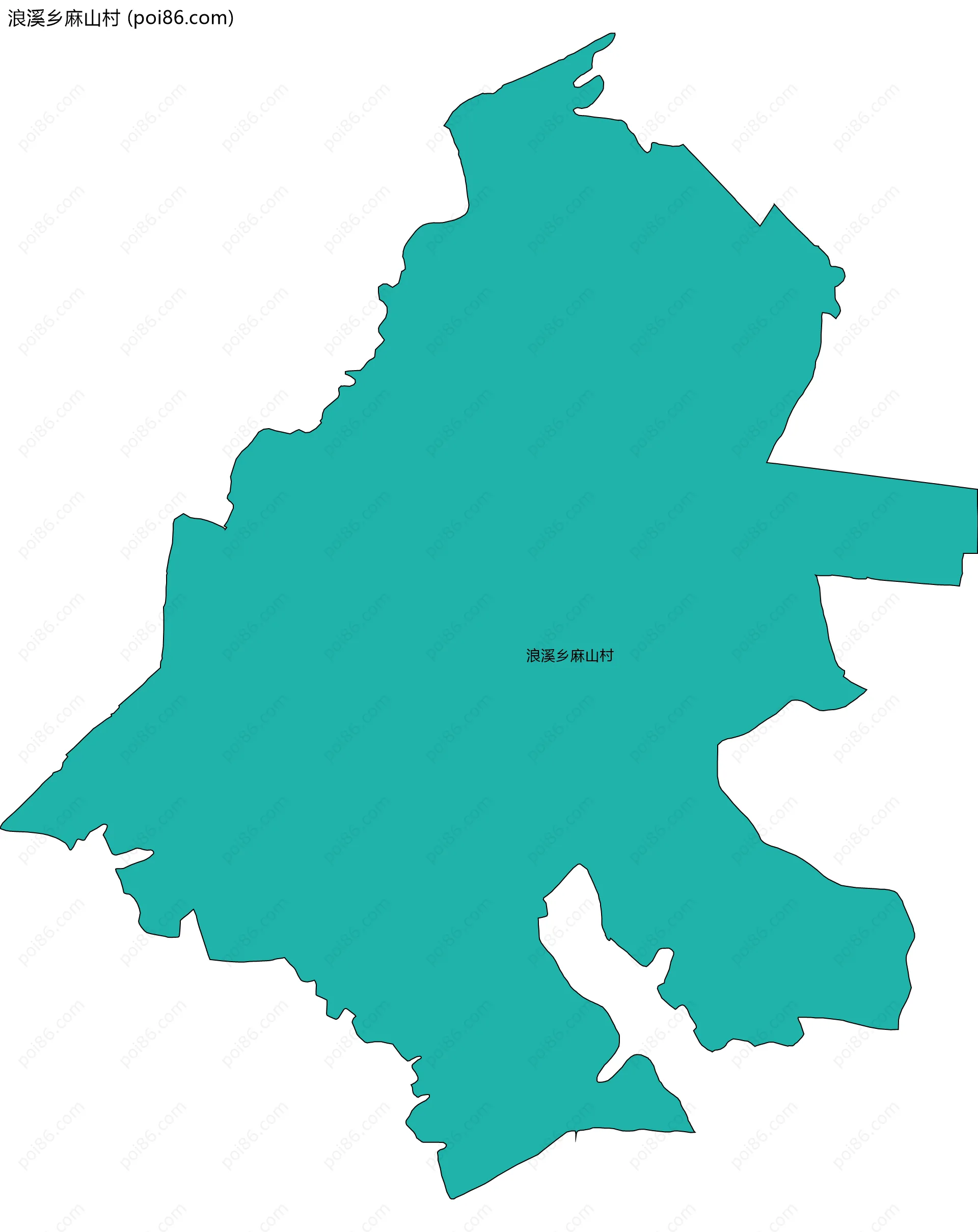 浪溪乡麻山村边界地图
