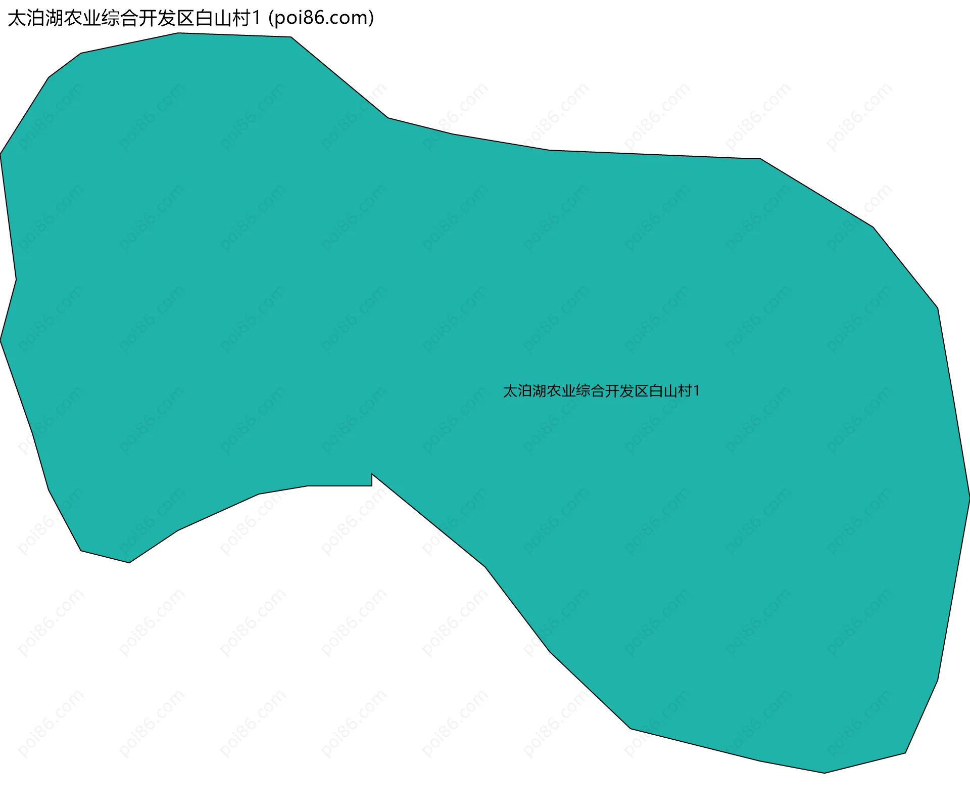 太泊湖农业综合开发区白山村1边界地图