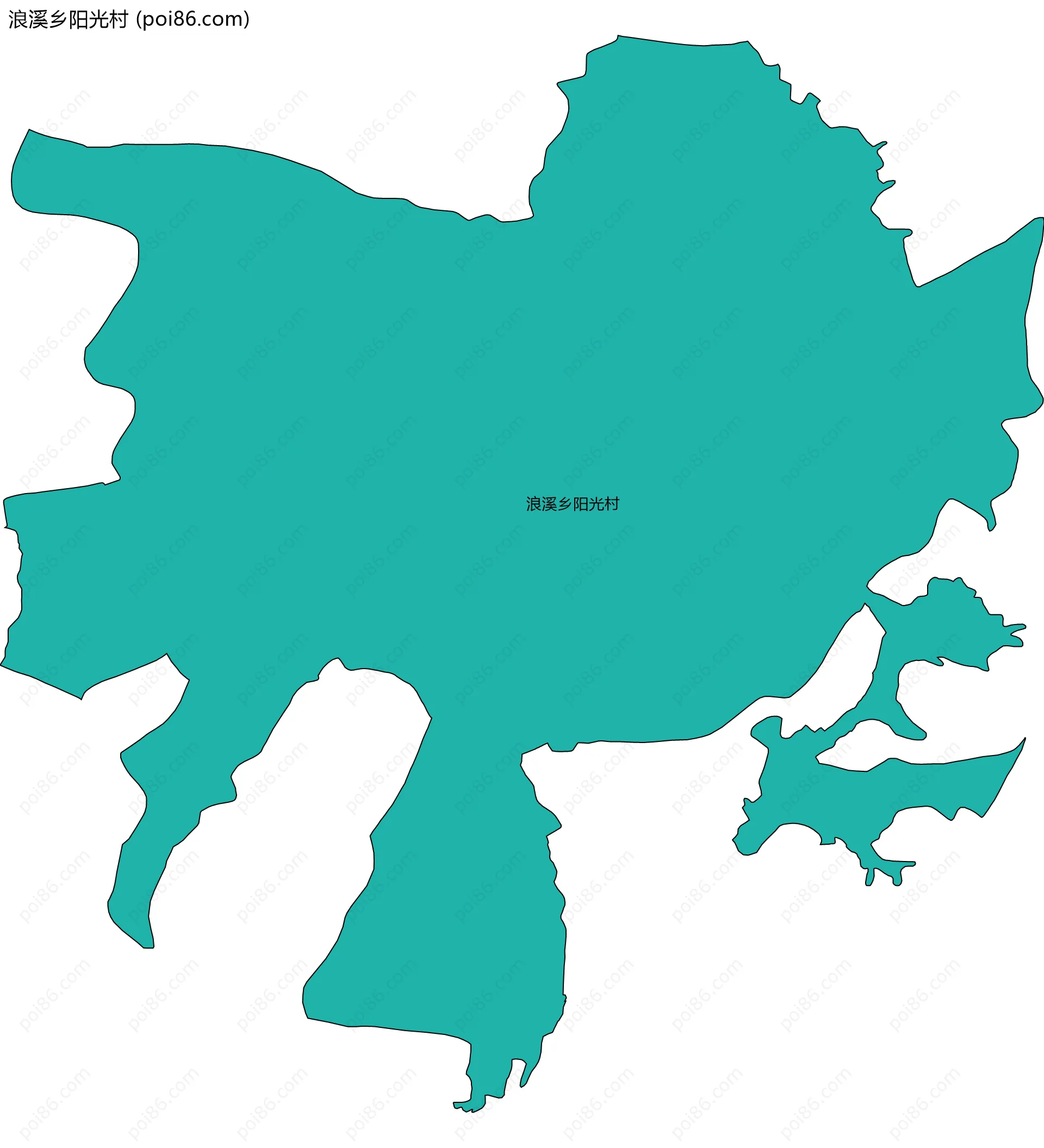 浪溪乡阳光村边界地图