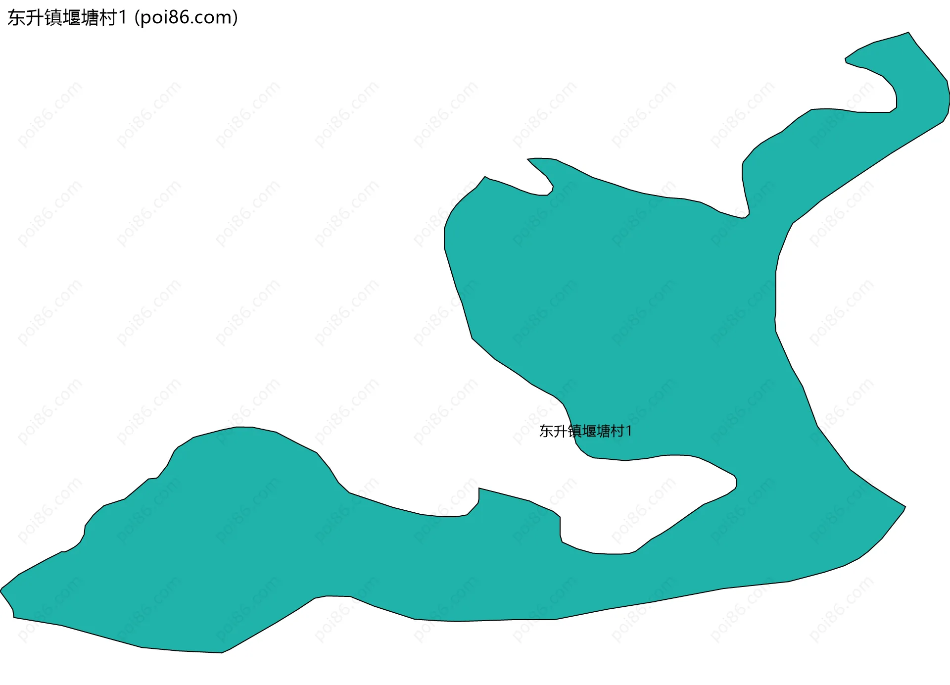 东升镇堰塘村1边界地图