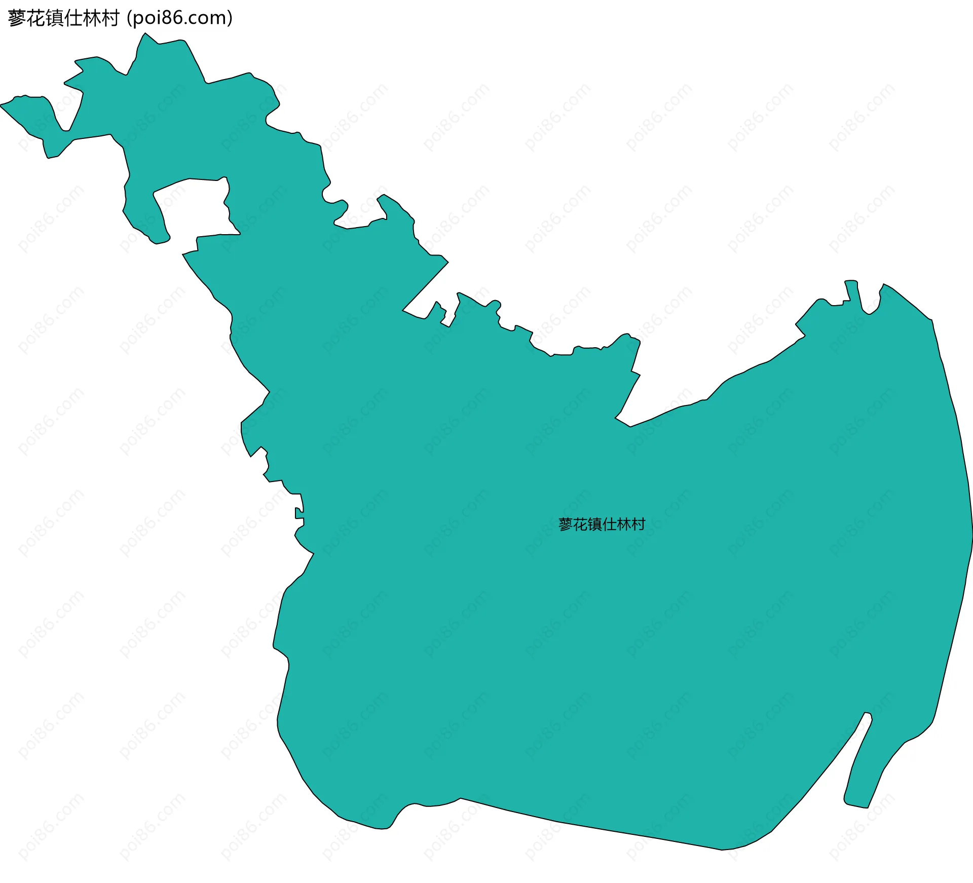 蓼花镇仕林村边界地图