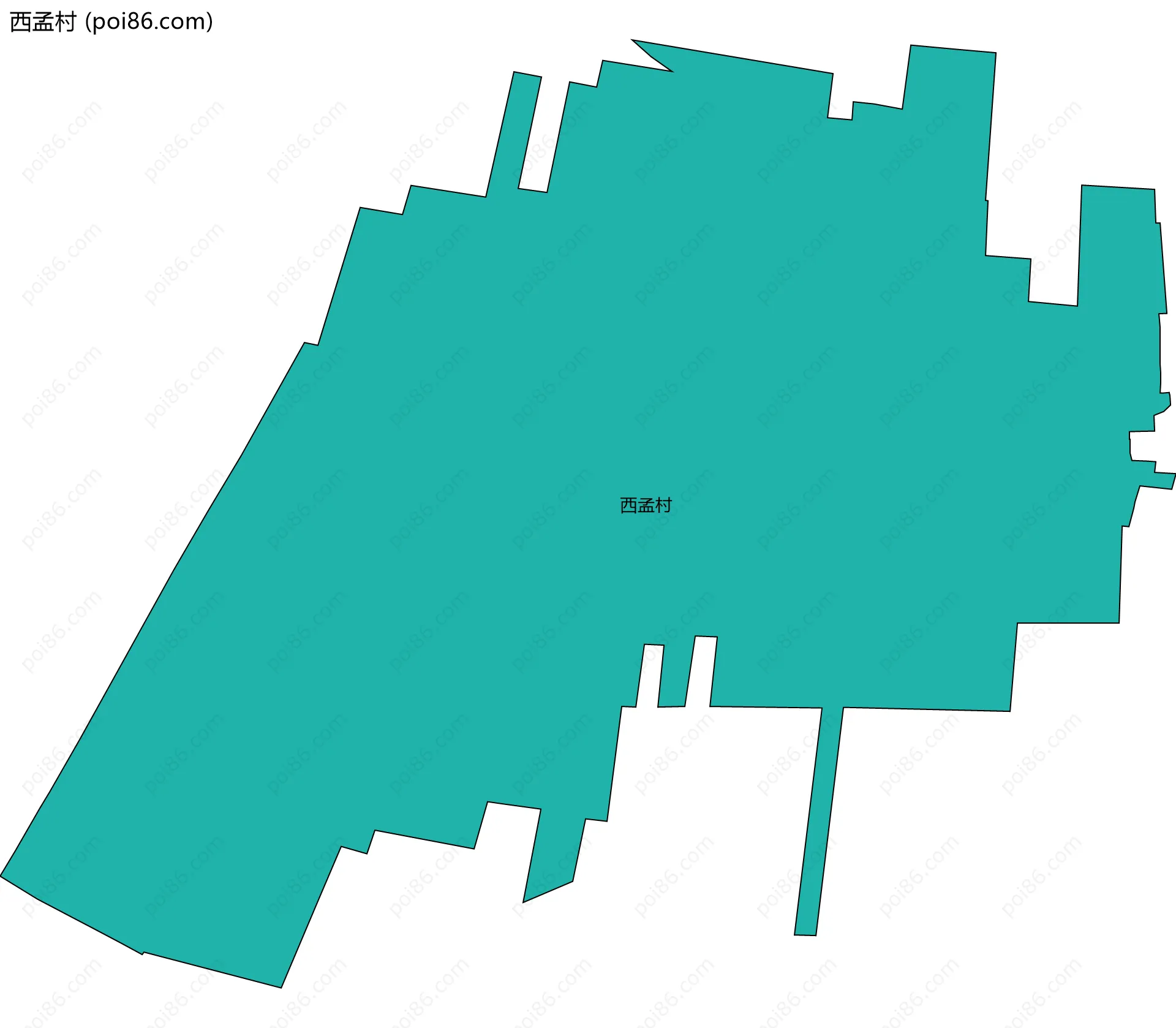 西孟村边界地图