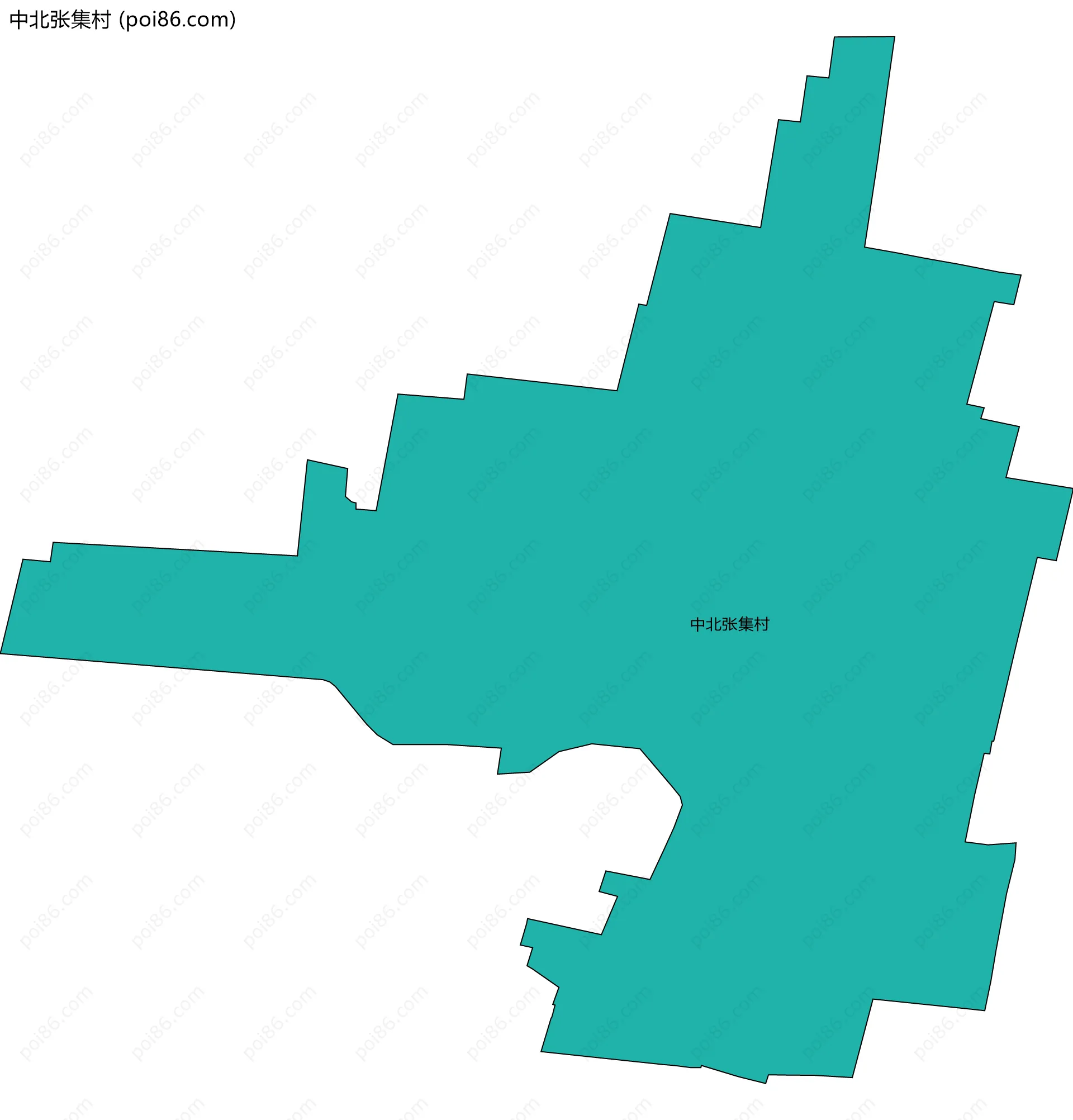 中北张集村边界地图