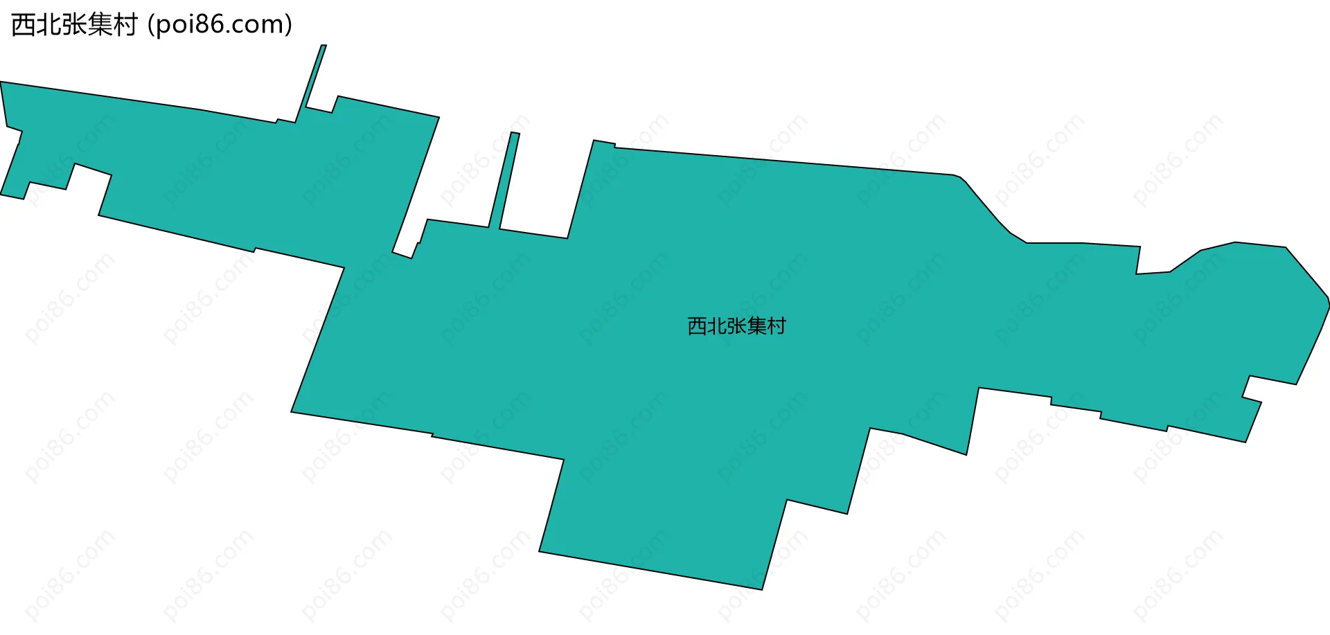 西北张集村边界地图