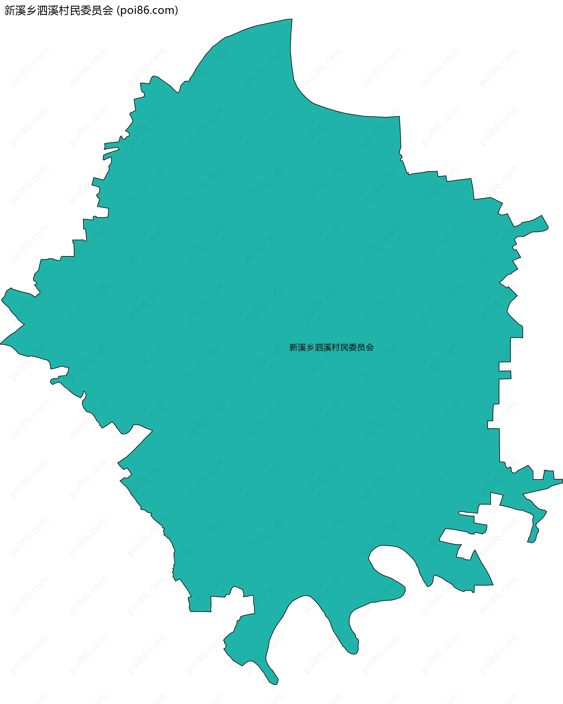 新溪乡泗溪村民委员会边界地图