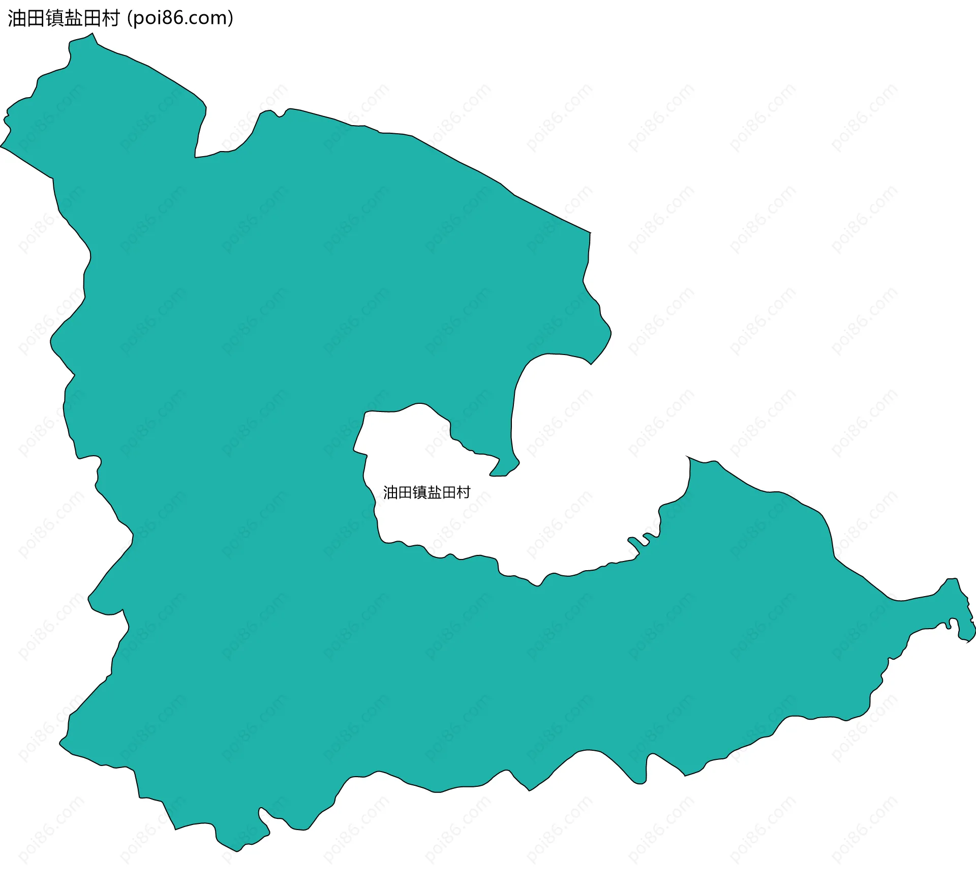 油田镇盐田村边界地图