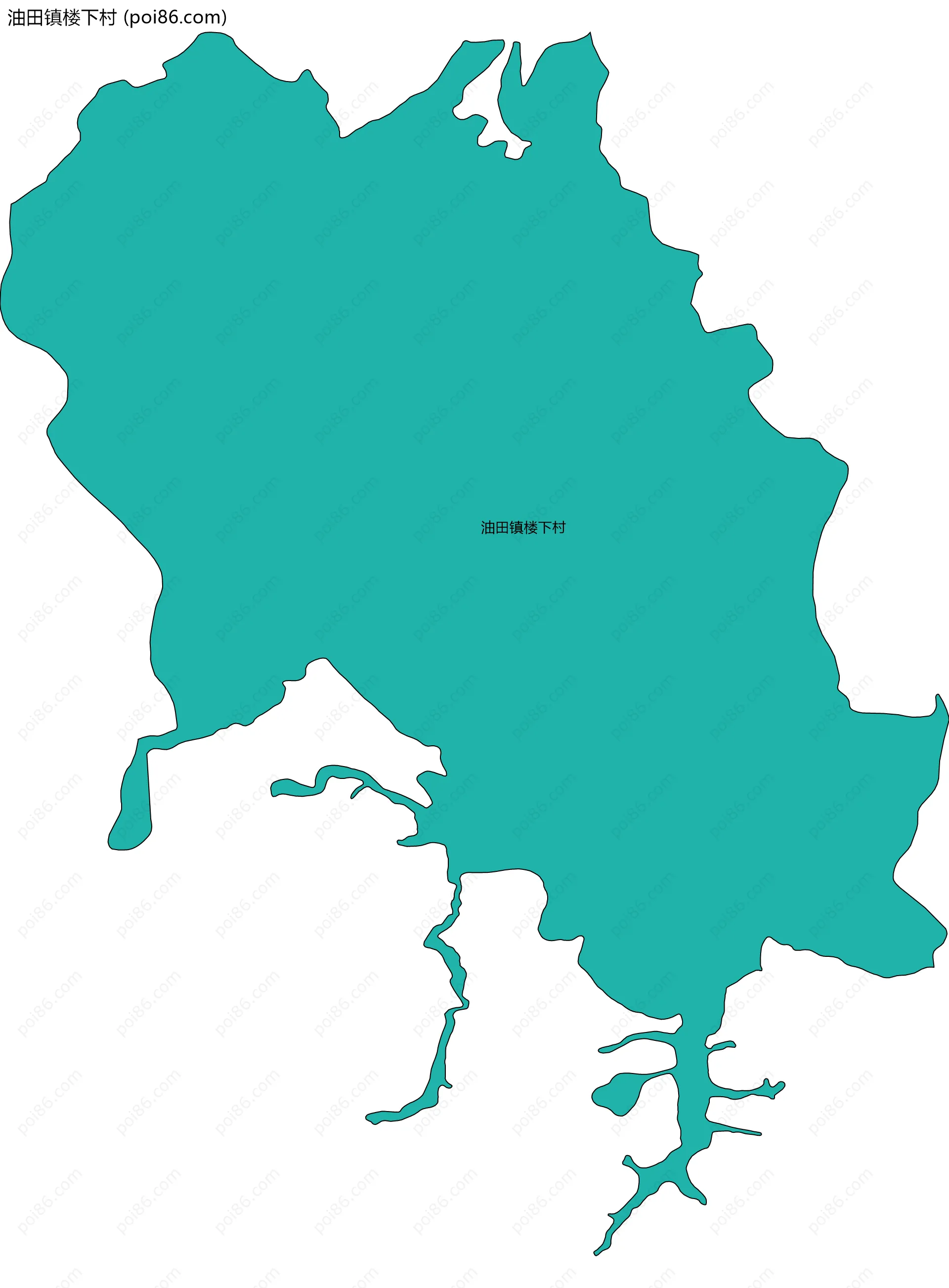 油田镇楼下村边界地图