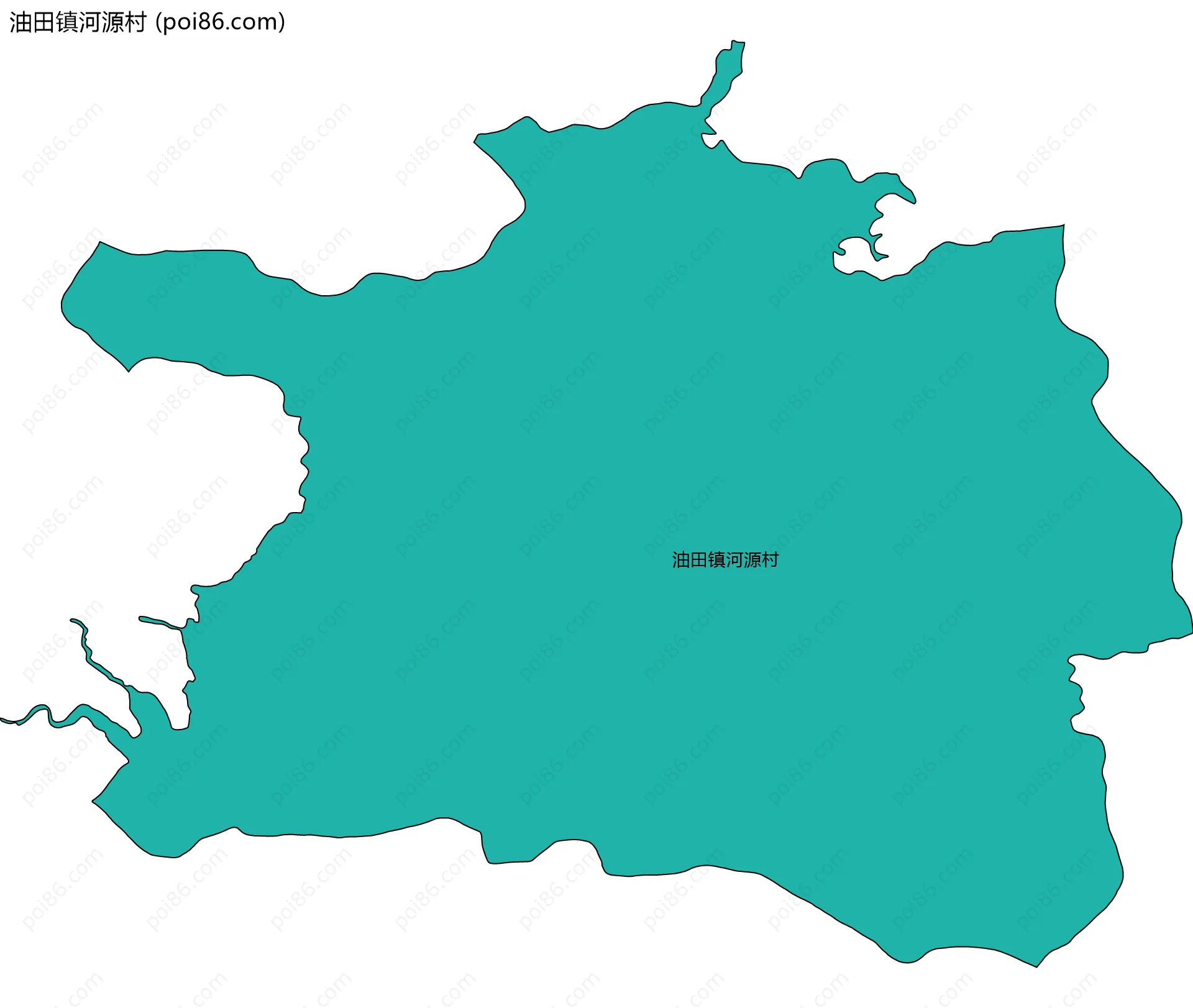 油田镇河源村边界地图