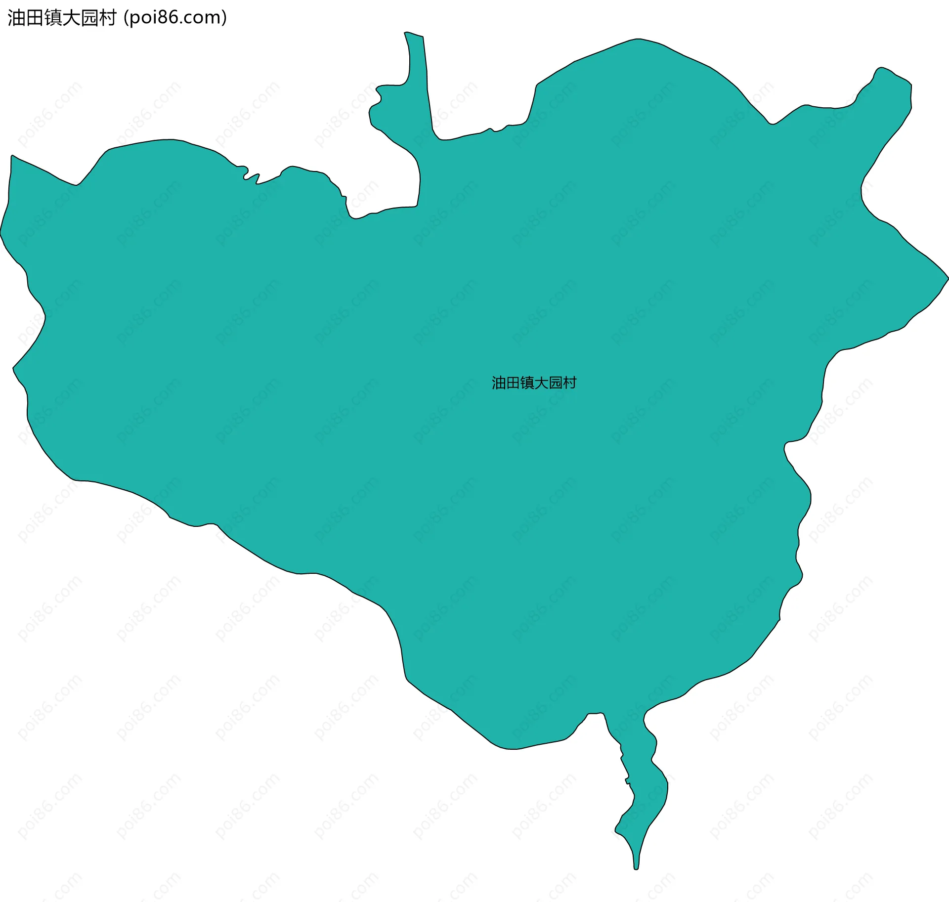 油田镇大园村边界地图