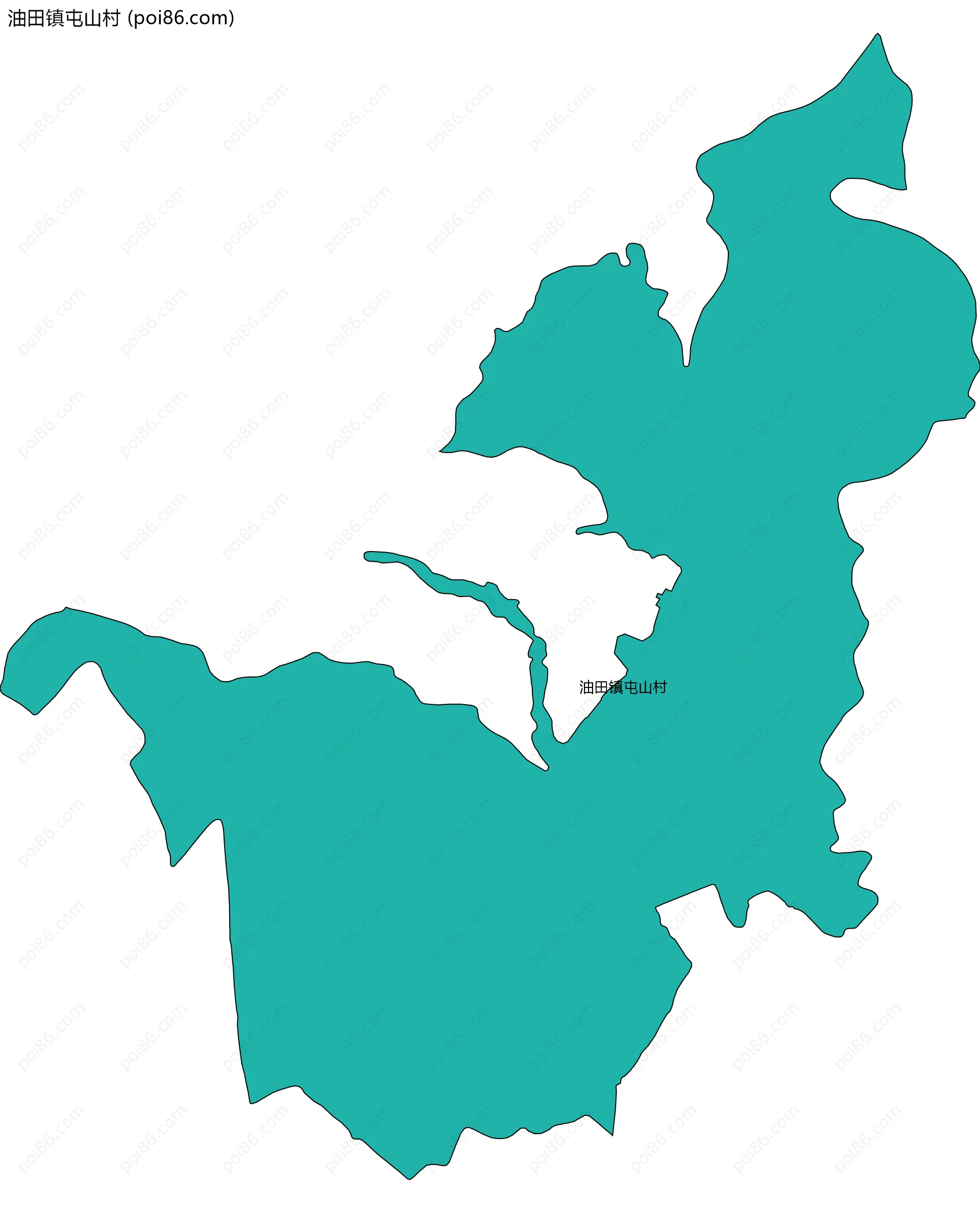 油田镇屯山村边界地图