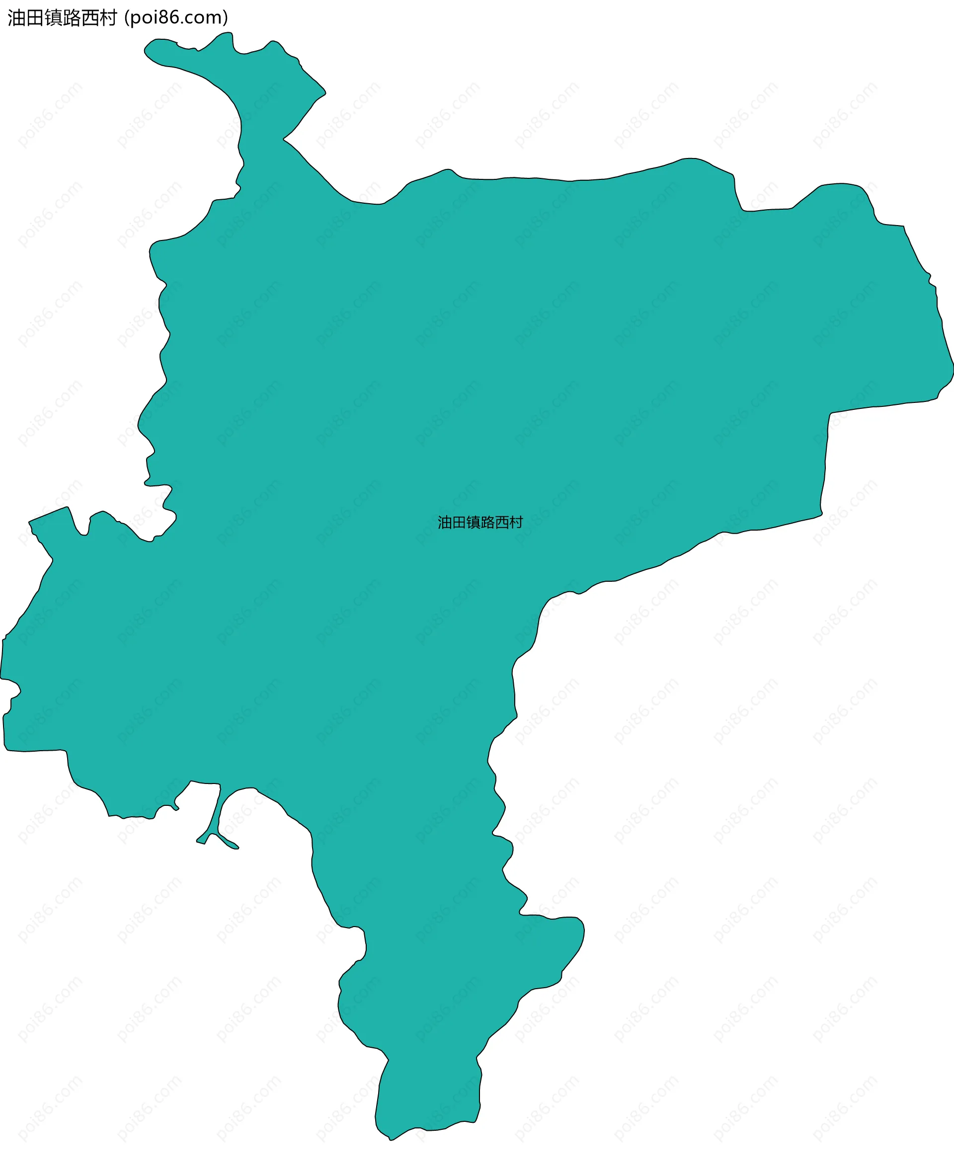 油田镇路西村边界地图