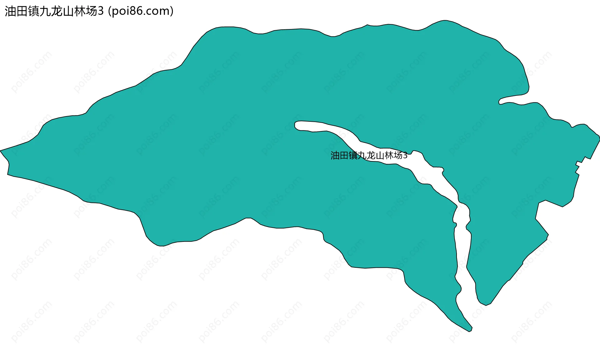 油田镇九龙山林场3边界地图