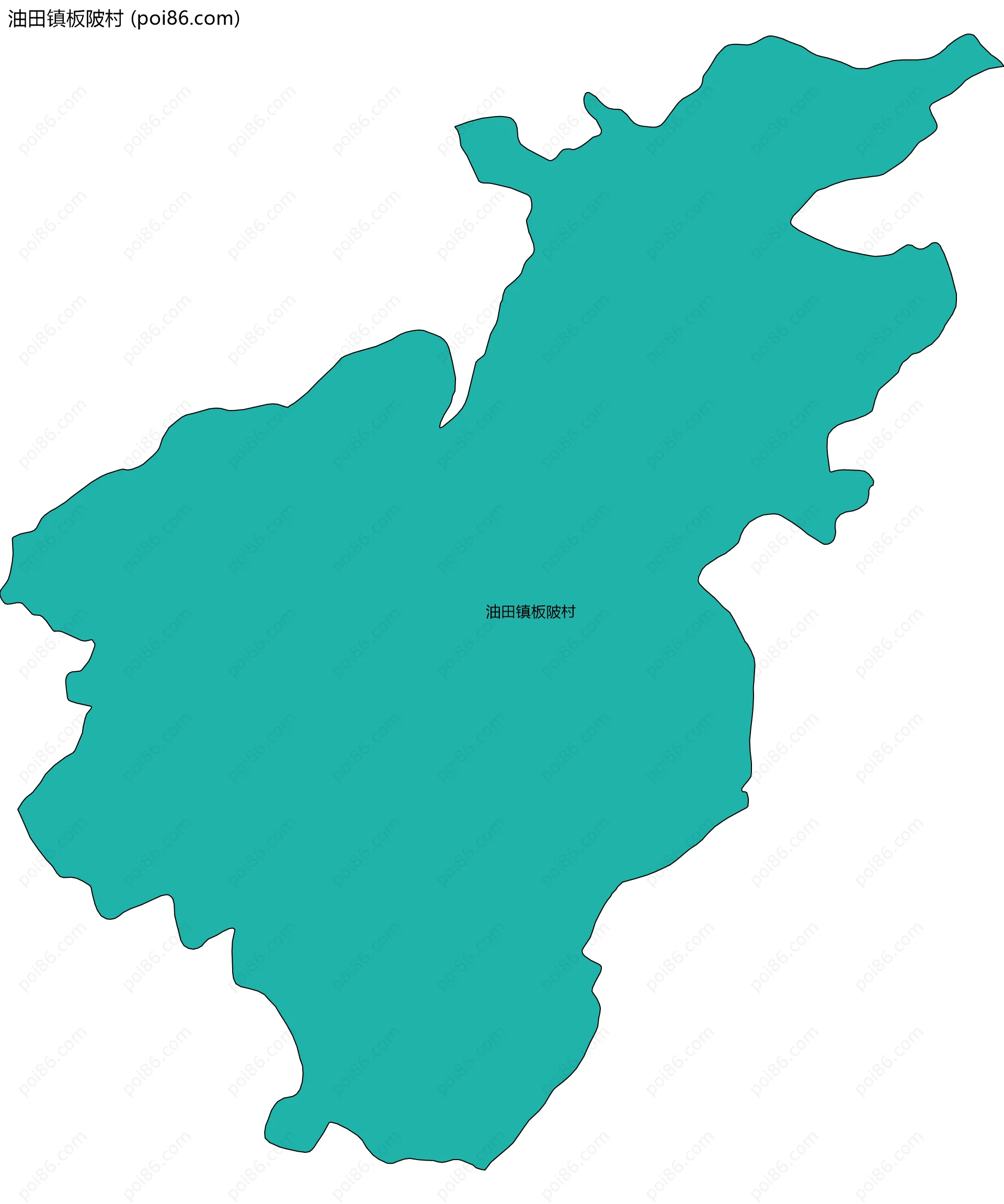 油田镇板陂村边界地图