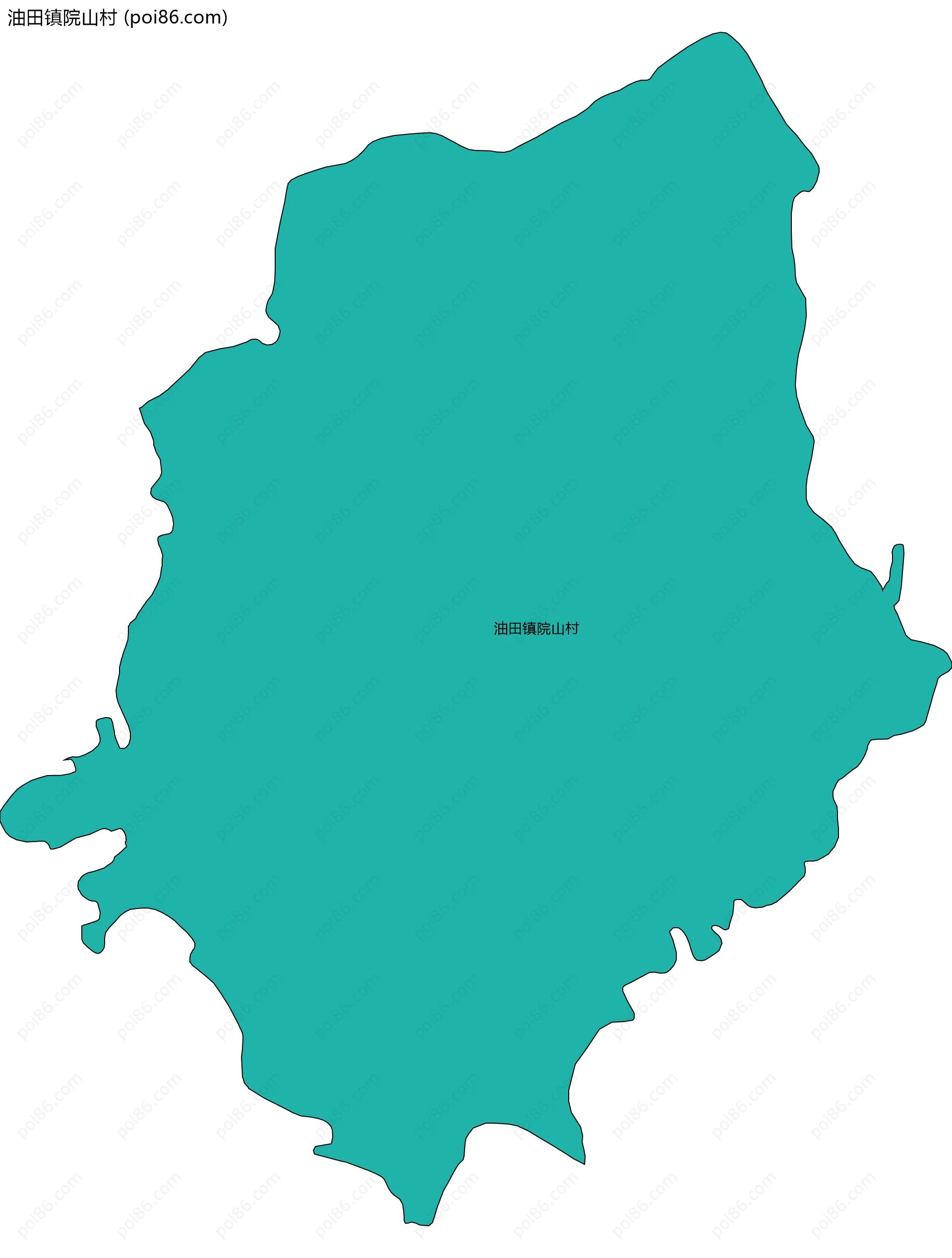 油田镇院山村边界地图