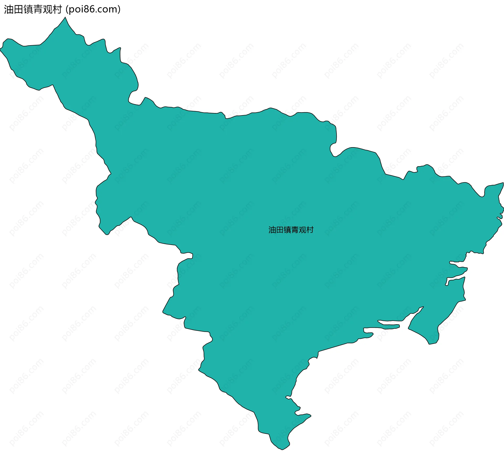 油田镇青观村边界地图