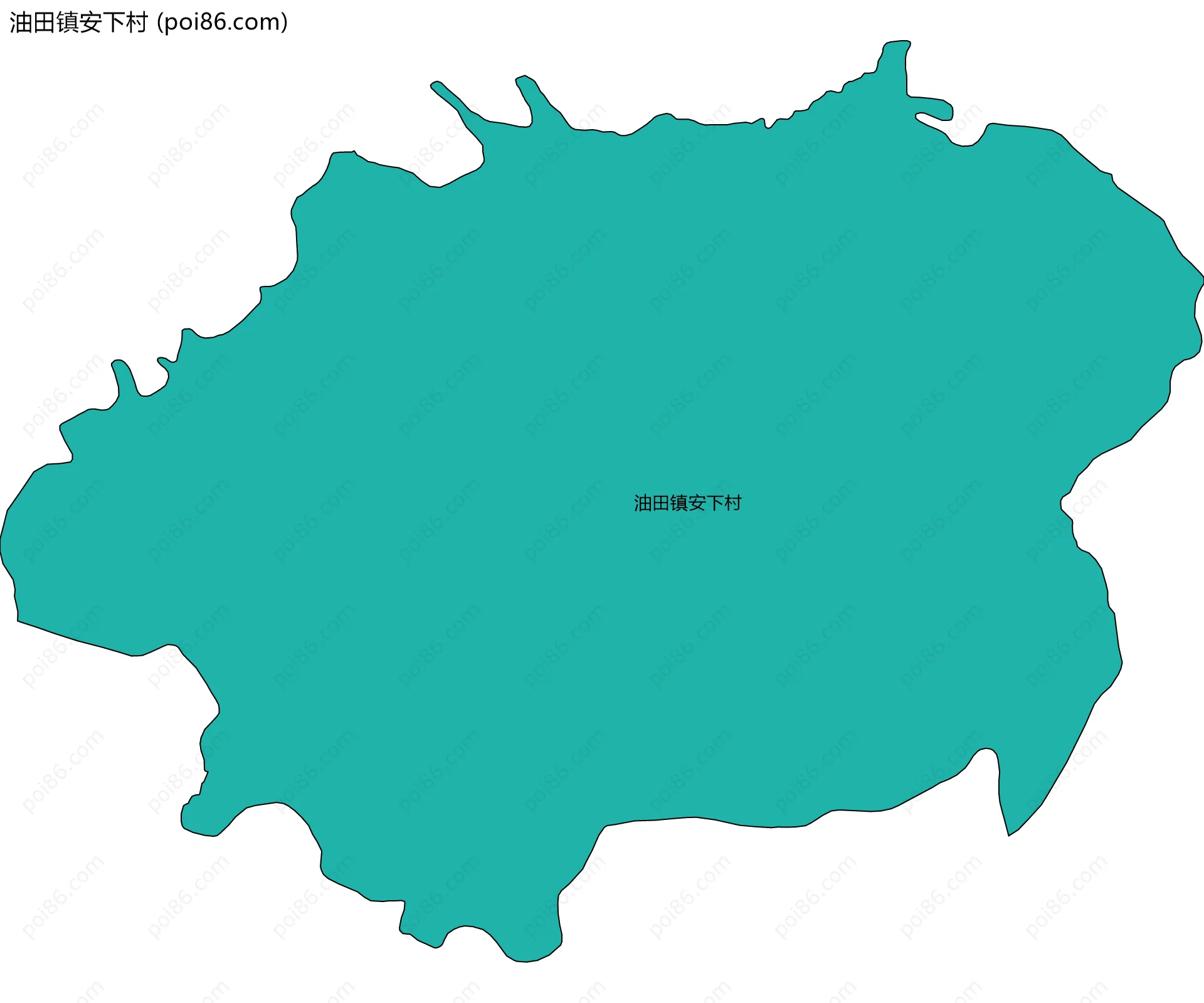油田镇安下村边界地图