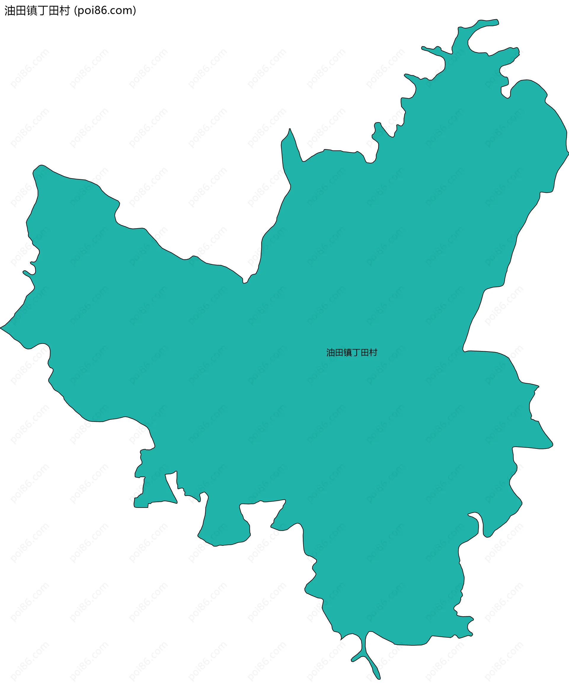 油田镇丁田村边界地图