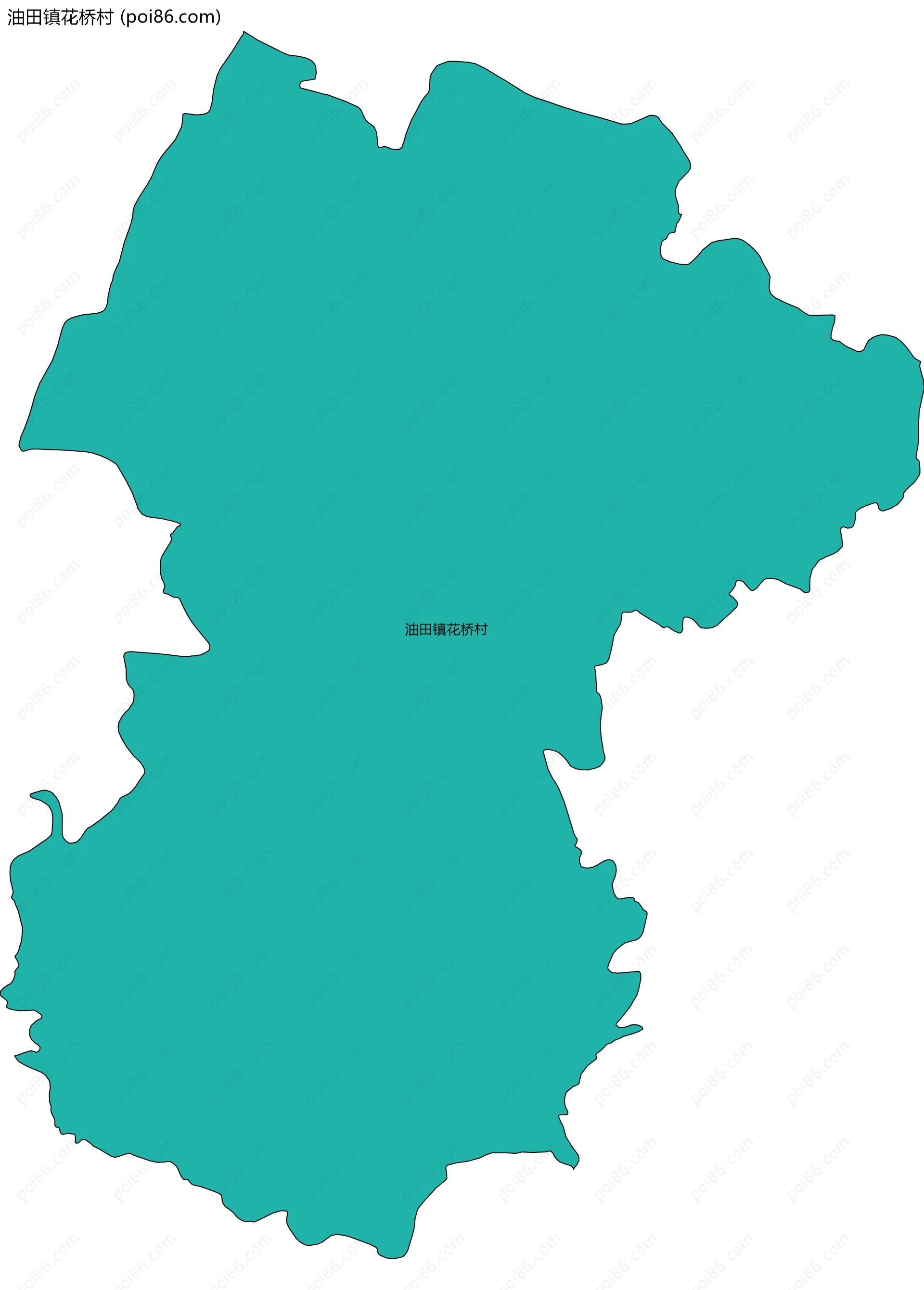 油田镇花桥村边界地图
