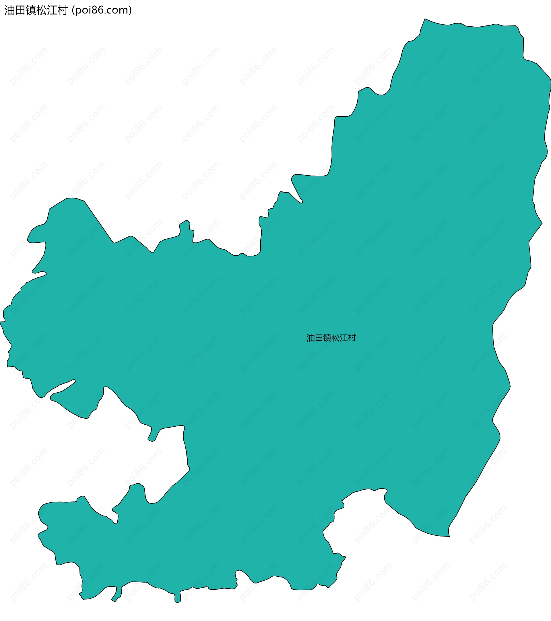 油田镇松江村边界地图
