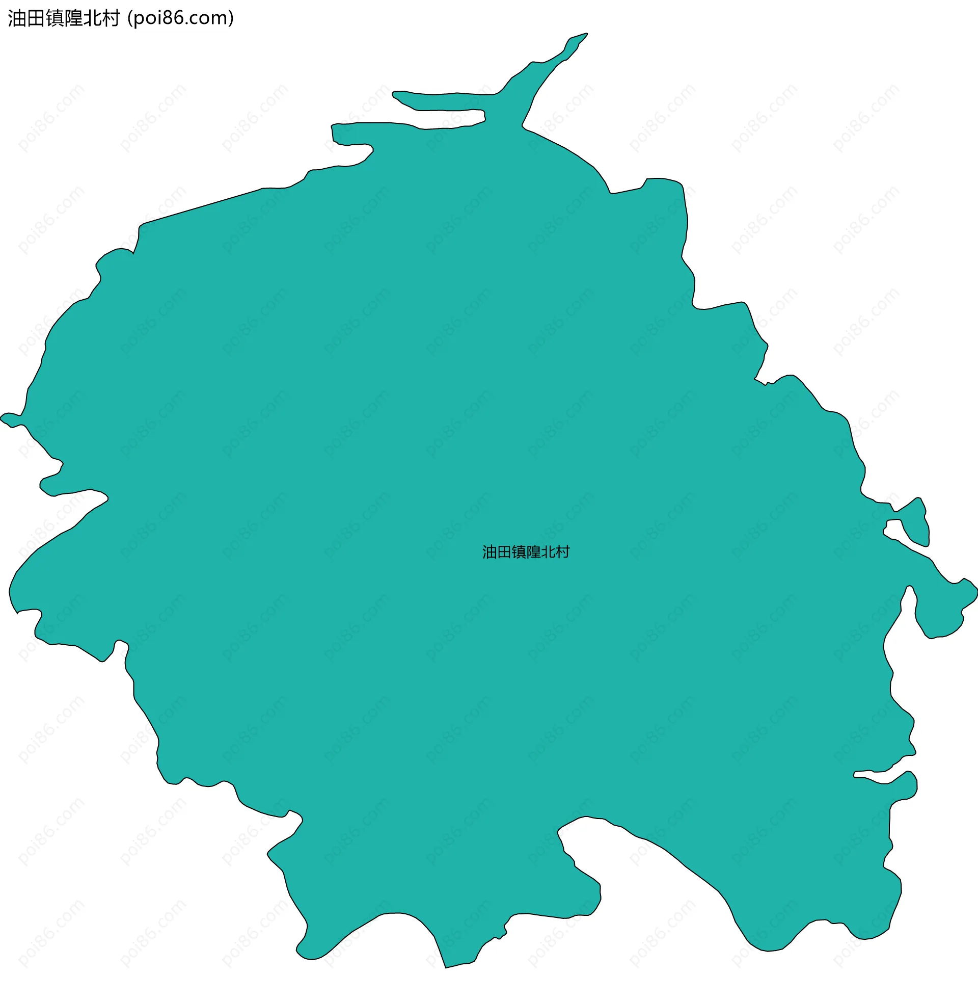 油田镇隍北村边界地图