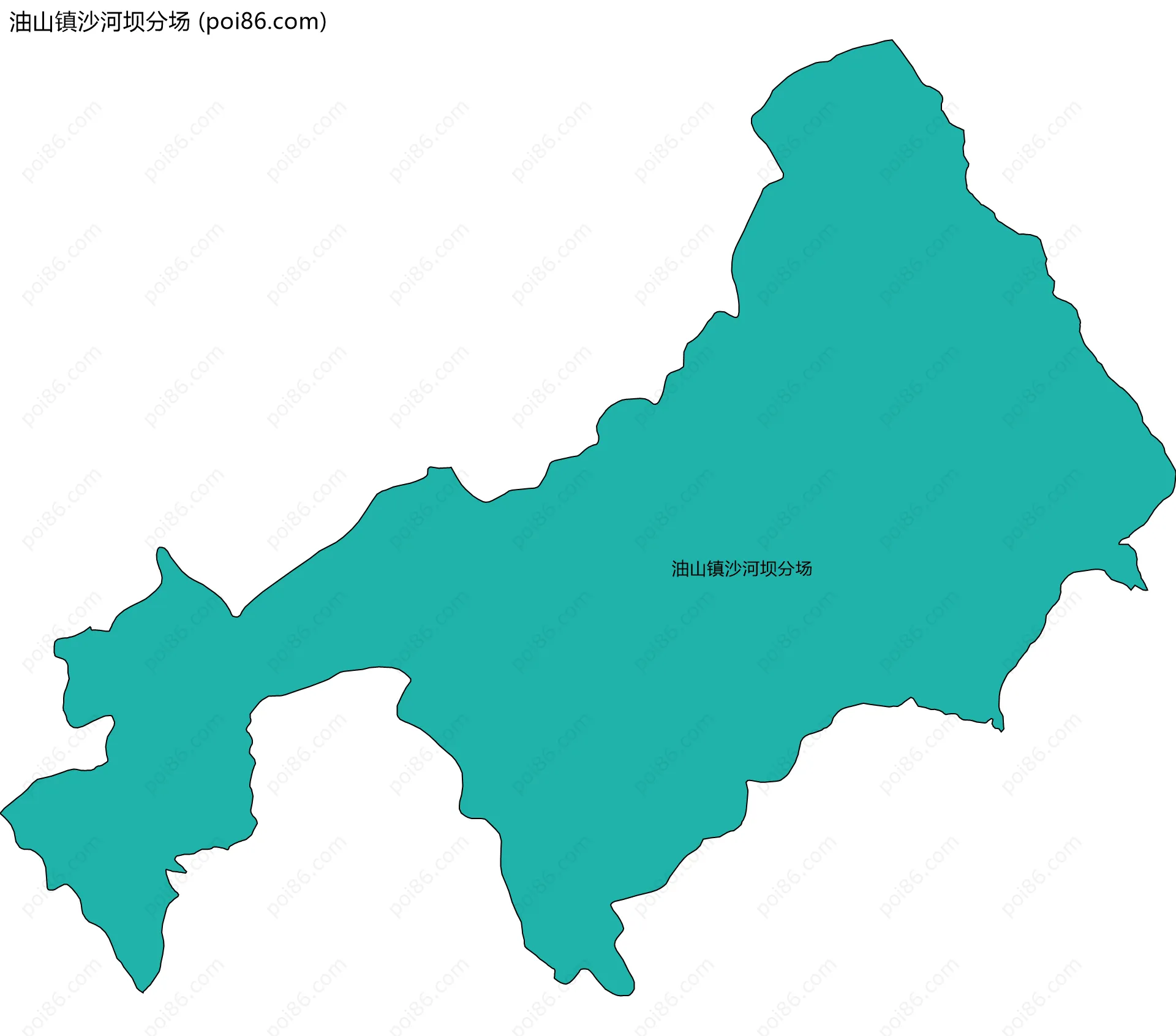 油山镇沙河坝分场边界地图