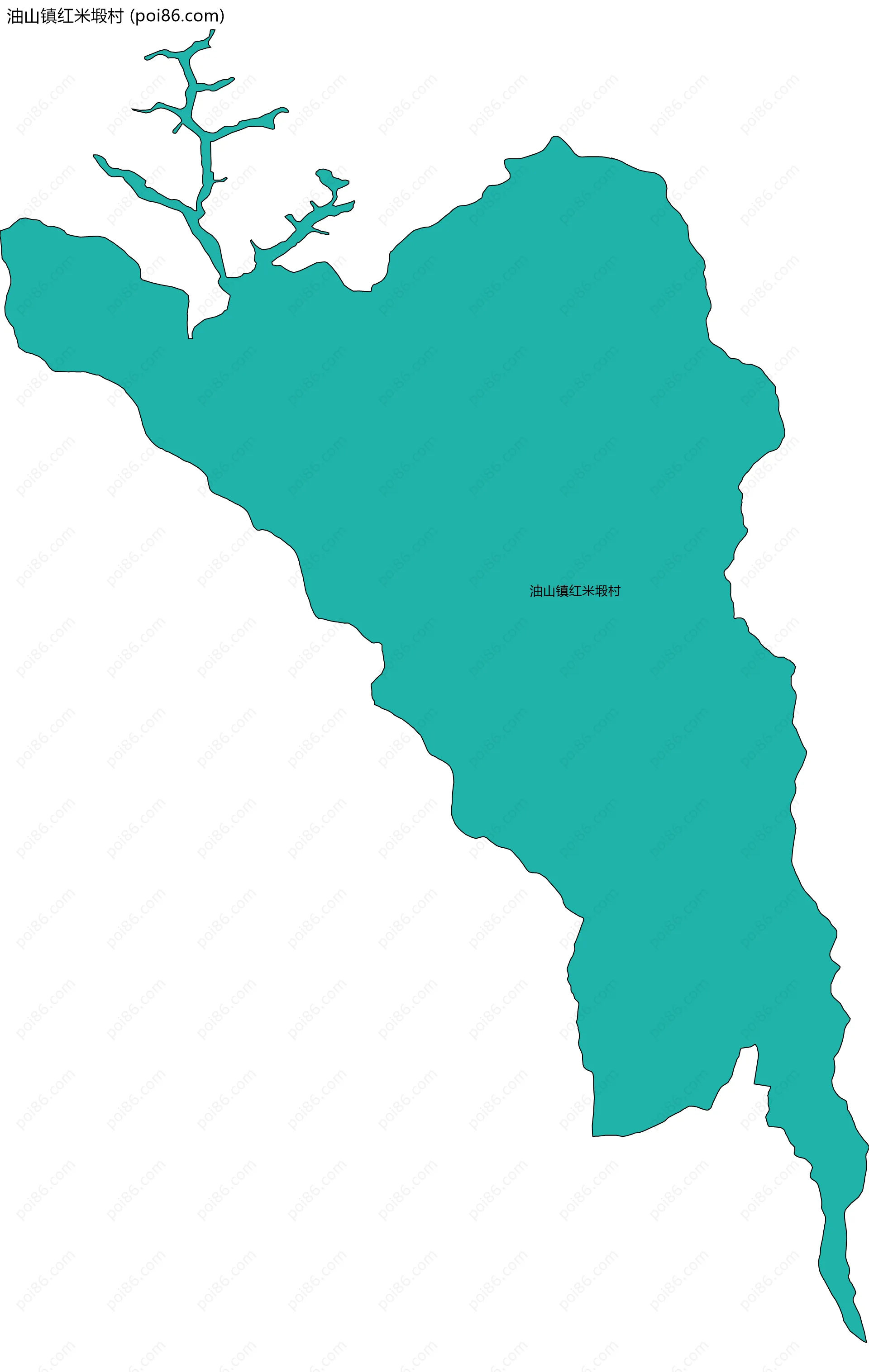 油山镇红米塅村边界地图