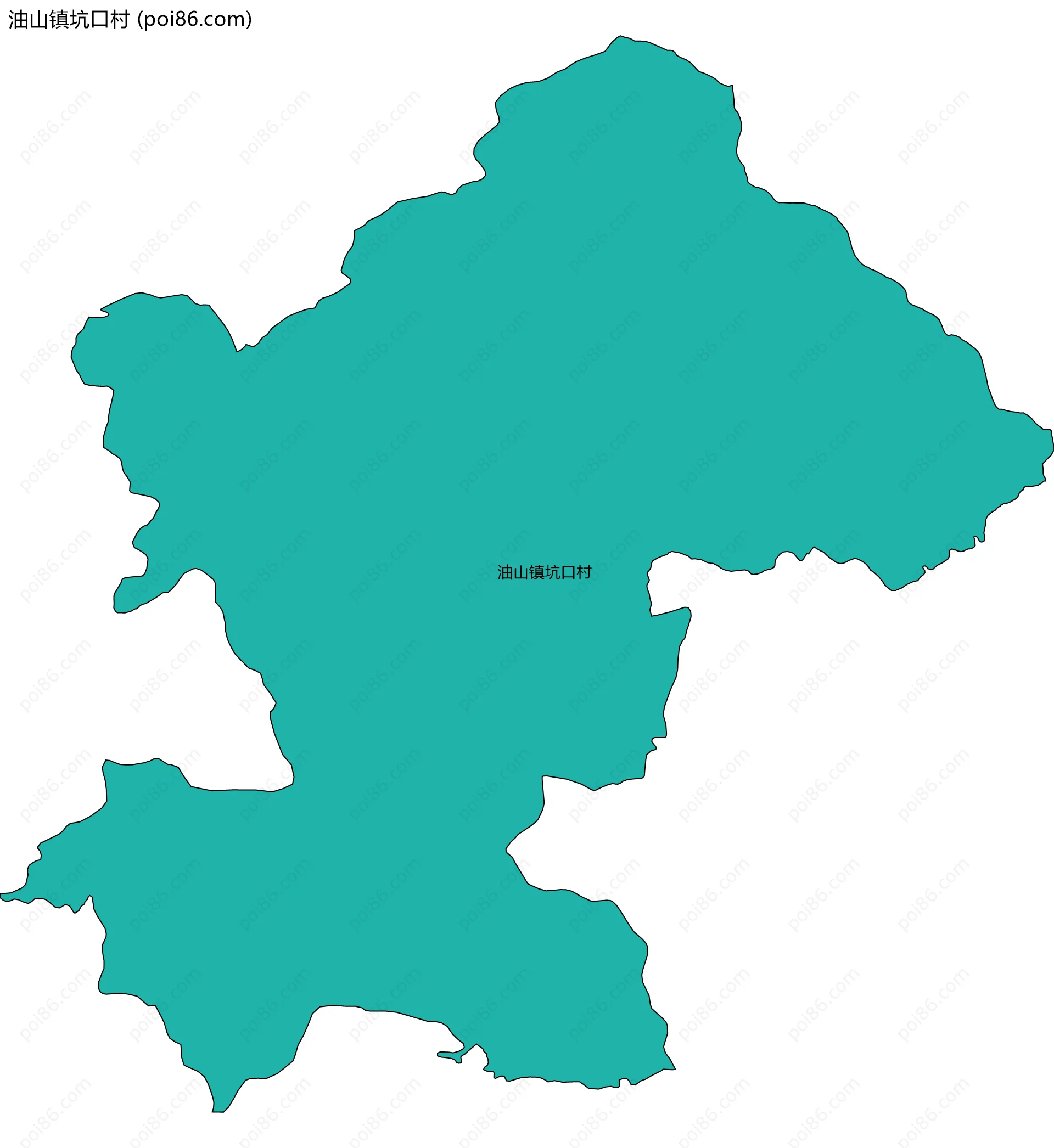 油山镇坑口村边界地图