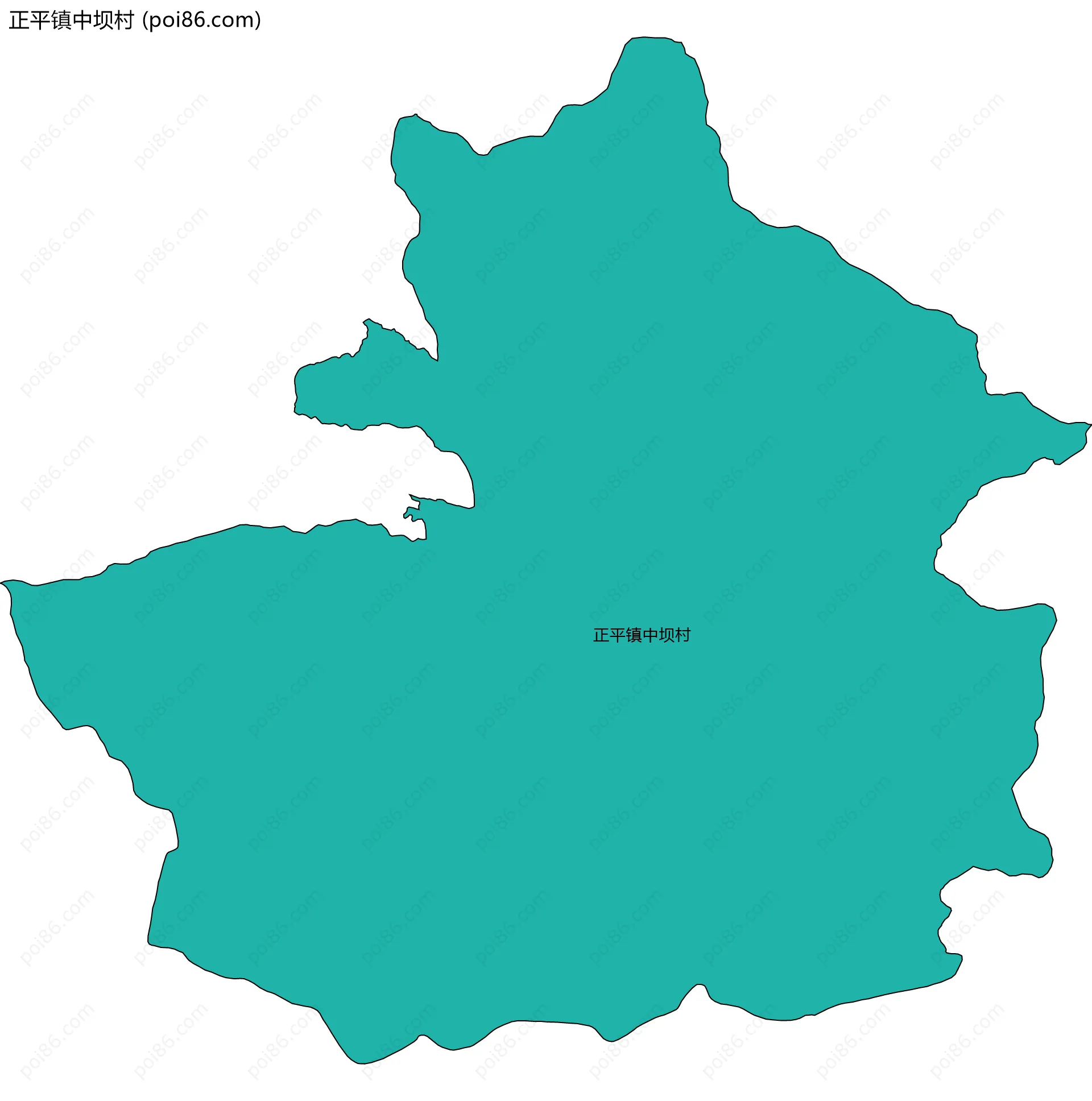 正平镇中坝村边界地图