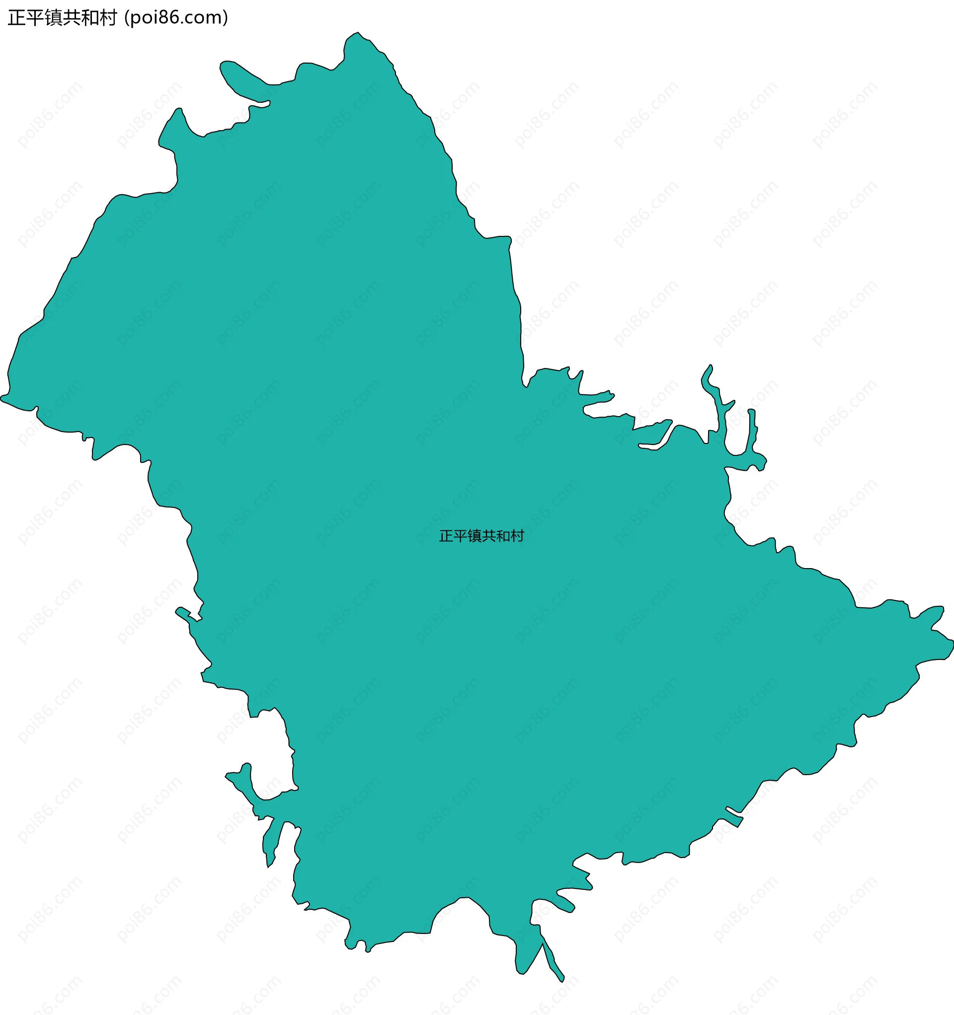 正平镇共和村边界地图