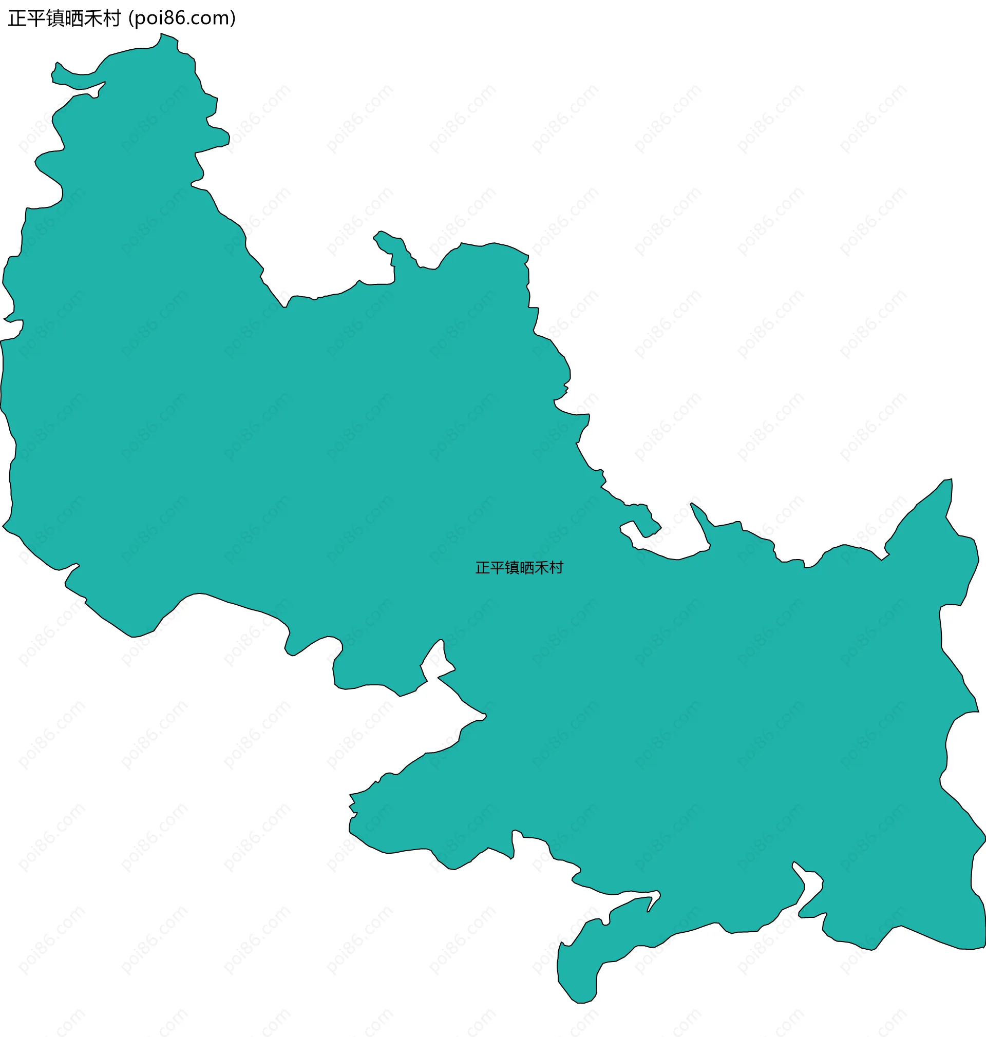 正平镇晒禾村边界地图