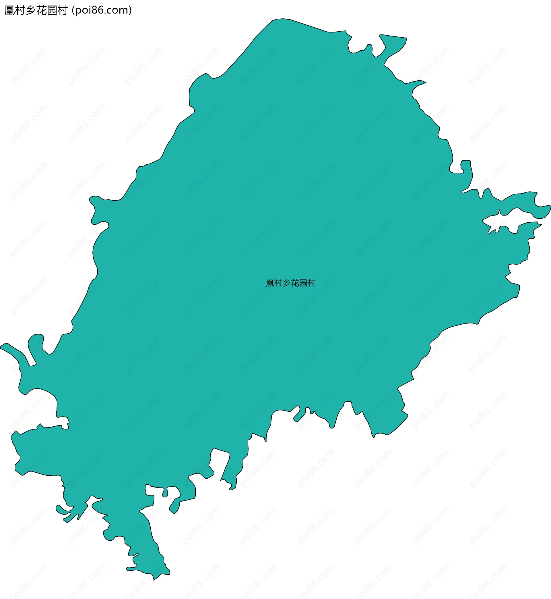 凰村乡花园村边界地图