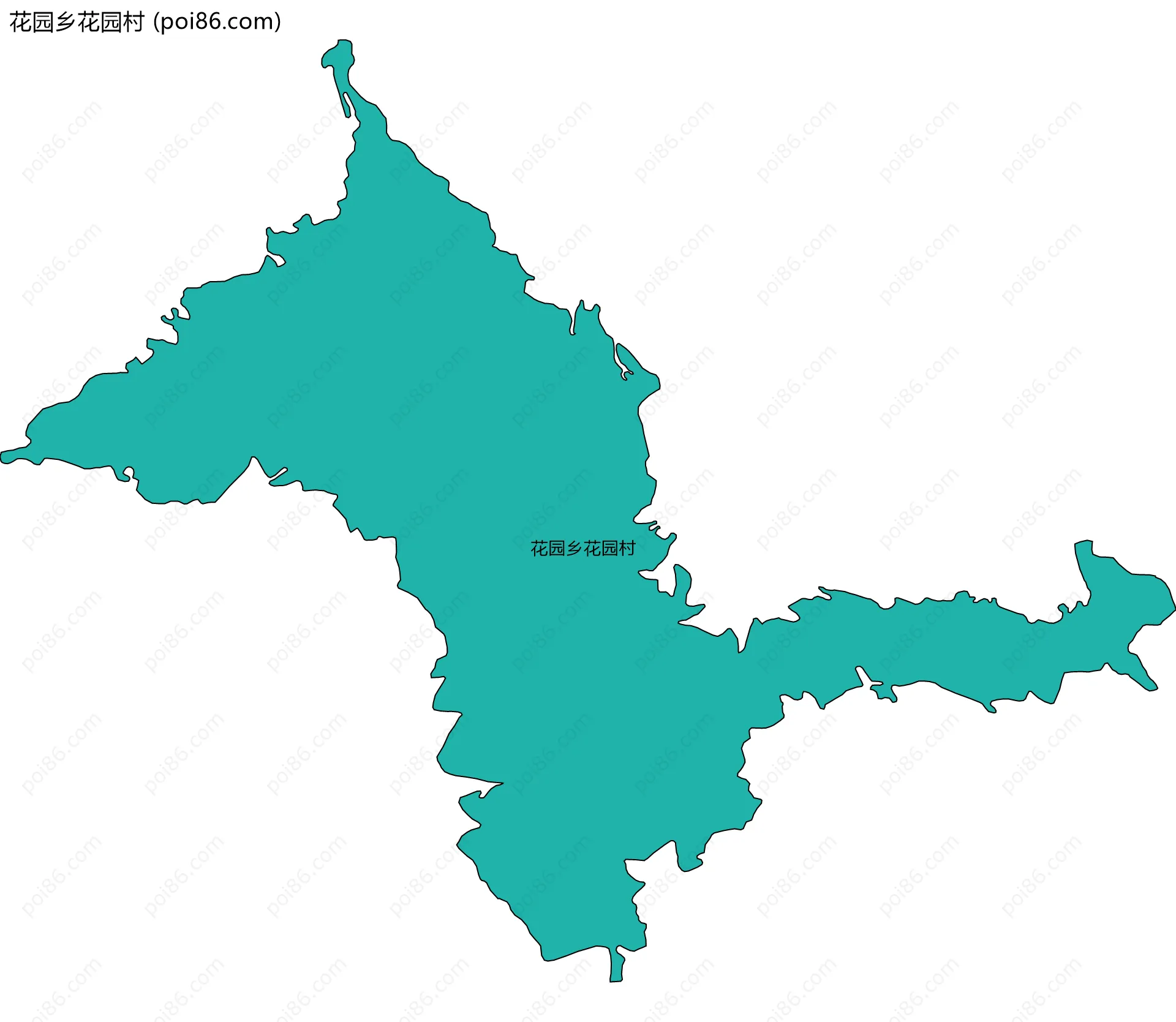 花园乡花园村边界地图